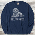Doodle Lapdog Long Sleeve Tee - True Navy