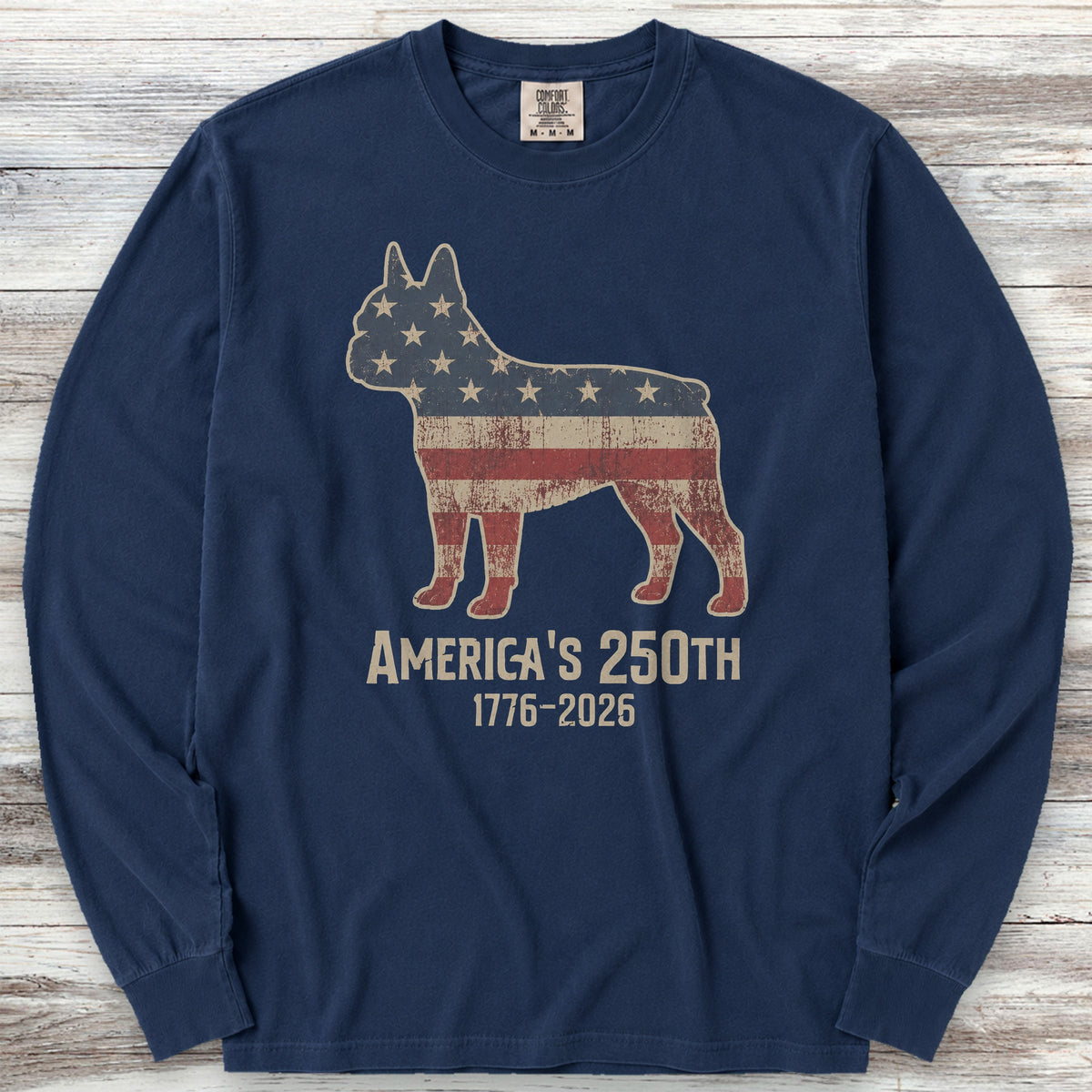Boston Terrier 250 Long Sleeve Tee - True Navy