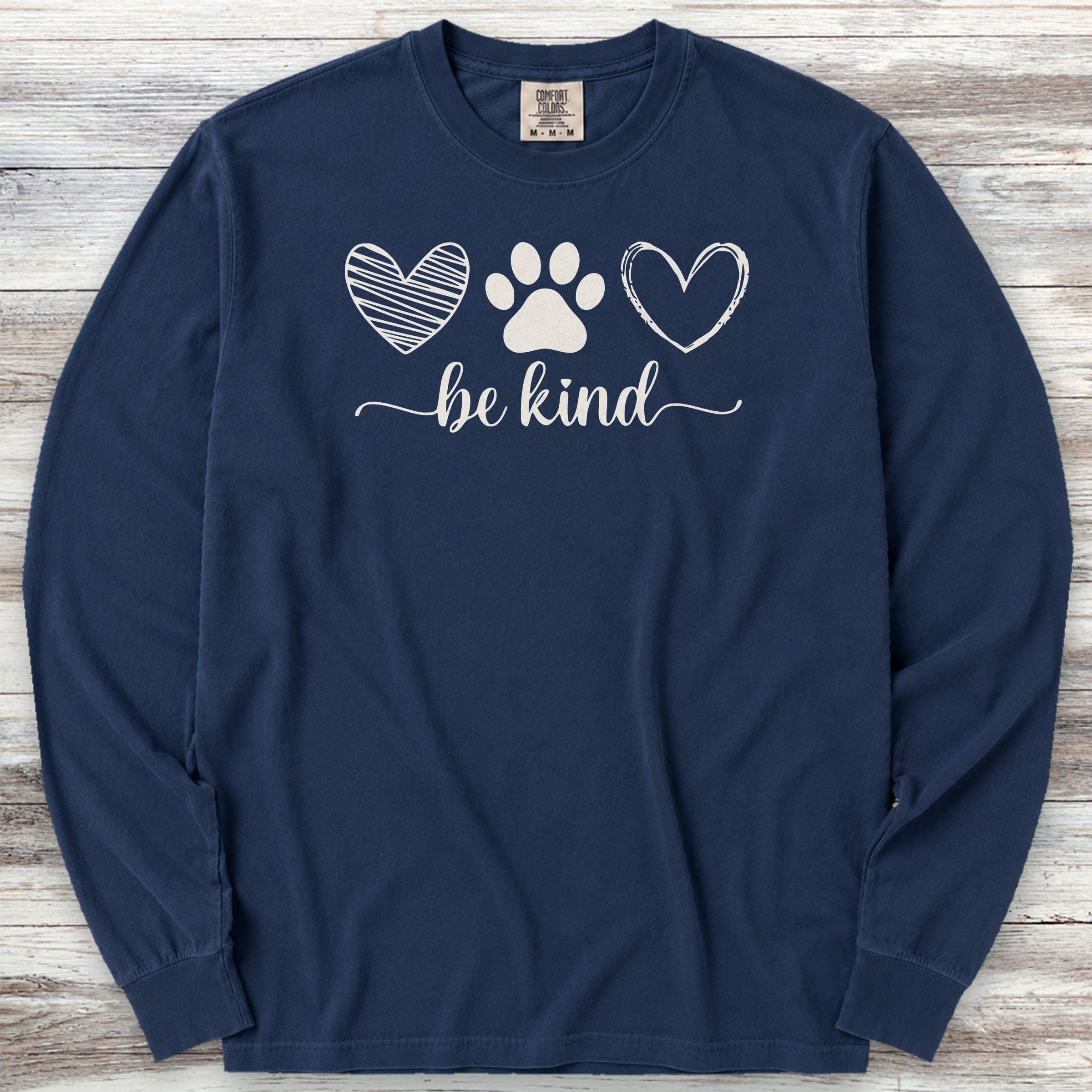 Be Kind Long Sleeve Tee - True Navy