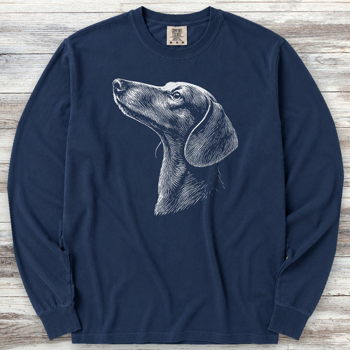 Dachshund Loyalty Long Sleeve Tee - True Navy