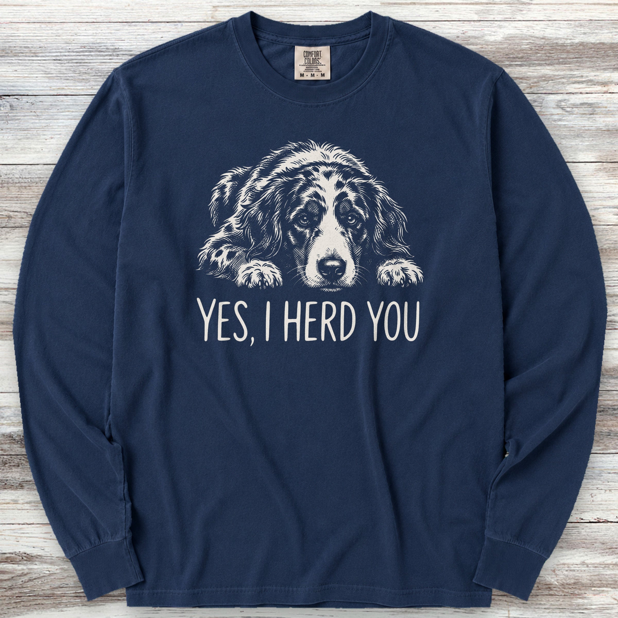 Aussiedoodle Herd You Long Sleeve Tee - True Navy