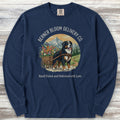 Bernese Mountain Dog Bloom Delivery Long Sleeve Tee - True Navy
