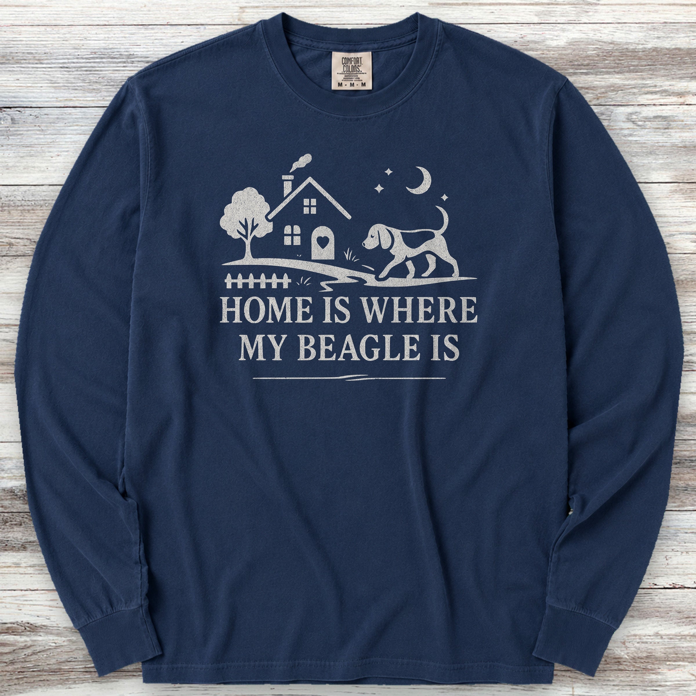Beagle Home Long Sleeve Tee - True Navy