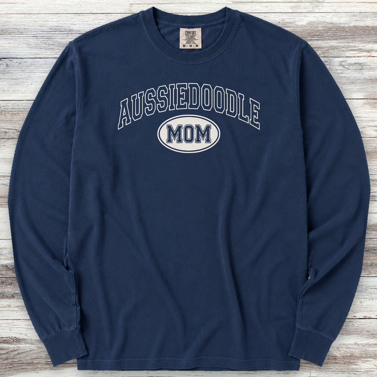 Aussiedoodle University Mom Long Sleeve Tee - True Navy