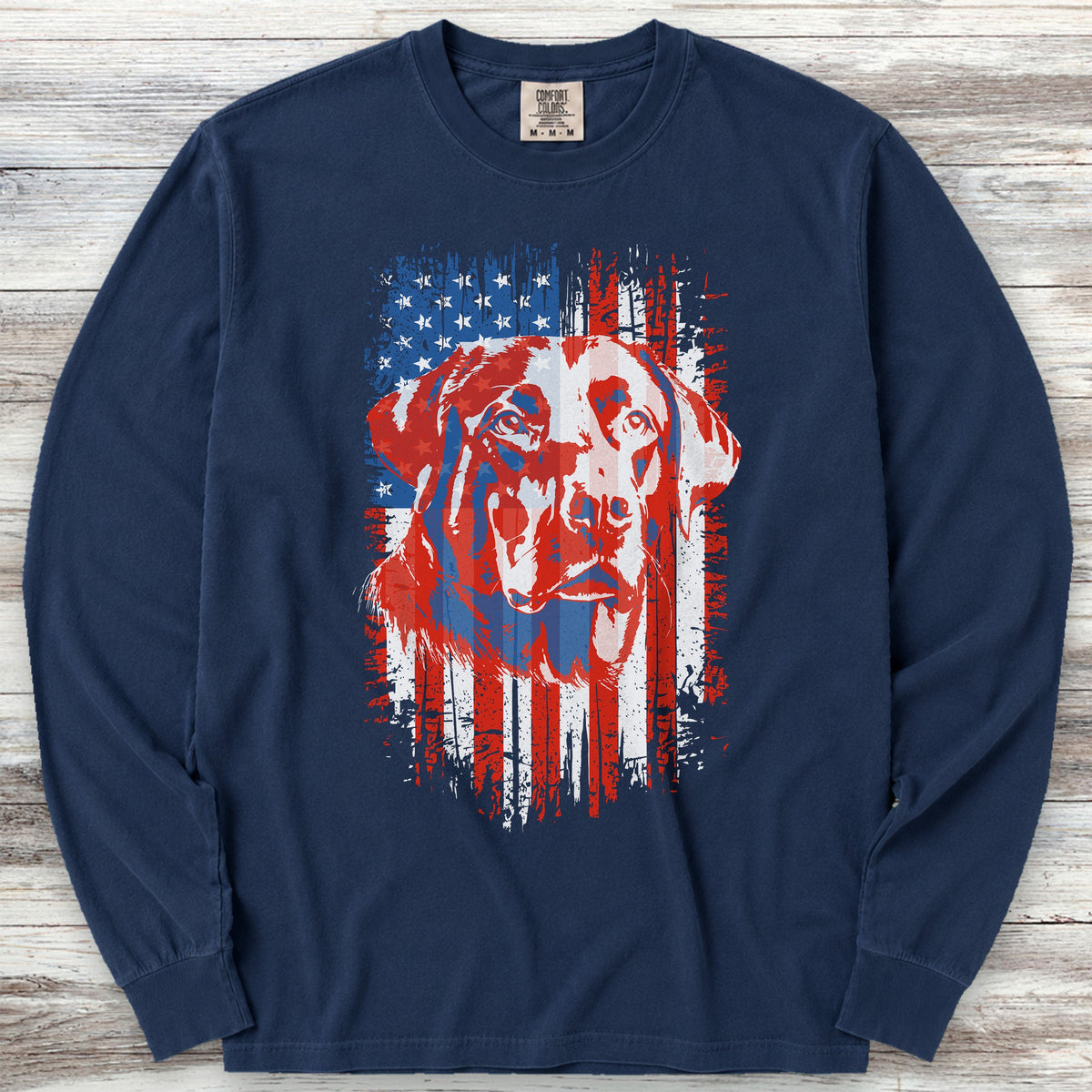 Labrador Retriever USA Long Sleeve Tee - True Navy
