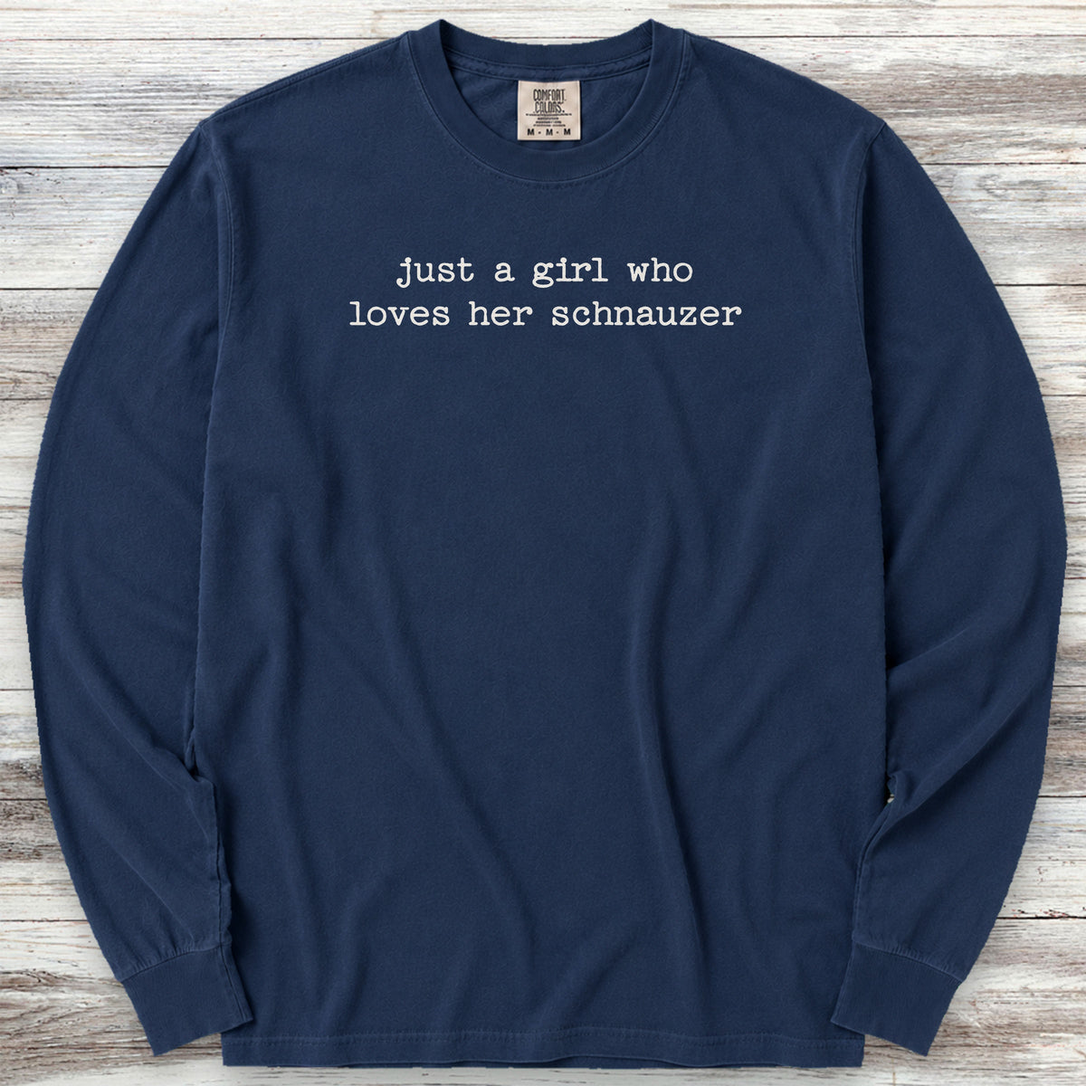Schnauzer Girl Long Sleeve Tee - True Navy