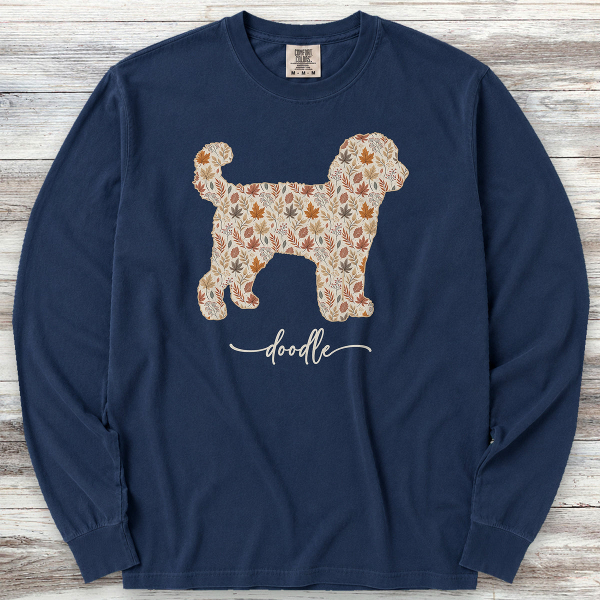 Doodle Fall Long Sleeve Tee - True Navy