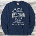 Bernese Mountain Dog Day Long Sleeve Tee - True Navy
