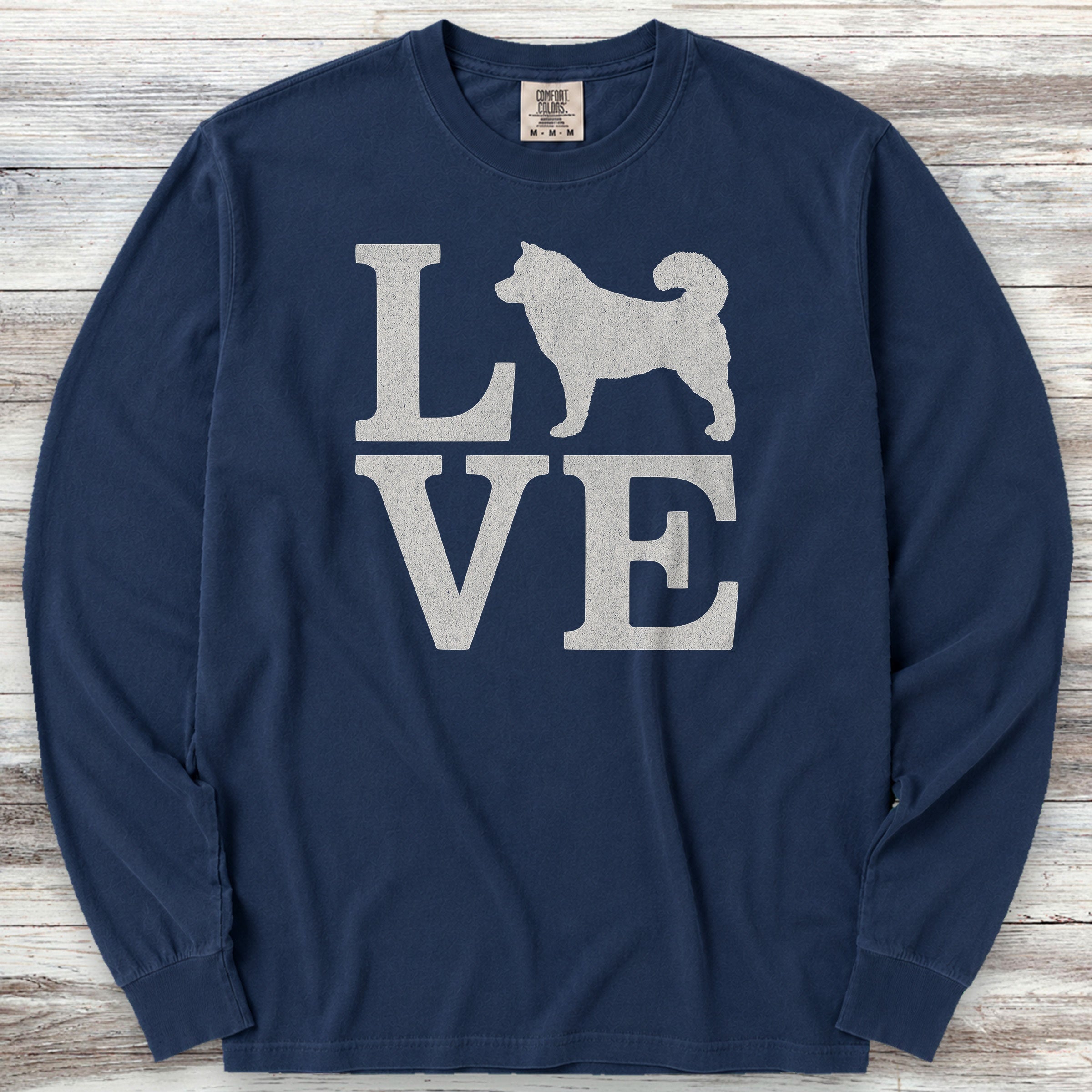 Malamute Love Long Sleeve Tee - True Navy