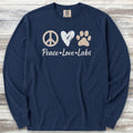 Labrador Retriever Lab Peace Long Sleeve Tee - True Navy
