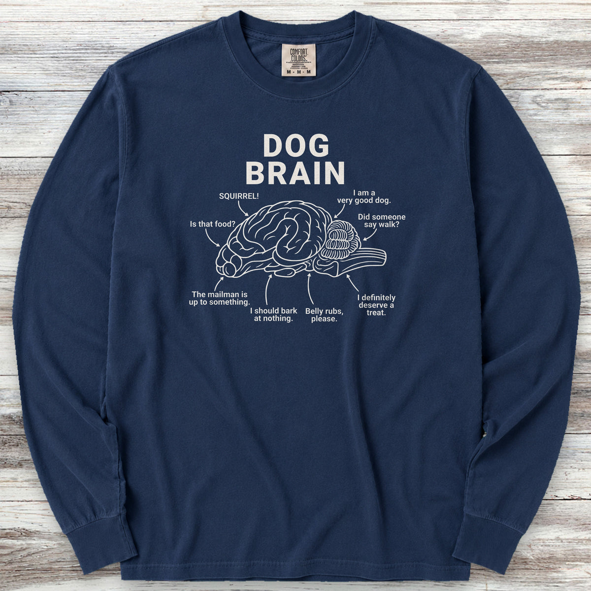 Dog Brain Long Sleeve Tee - True Navy