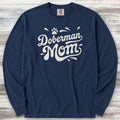 Doberman Groovy Mom Long Sleeve Tee - True Navy