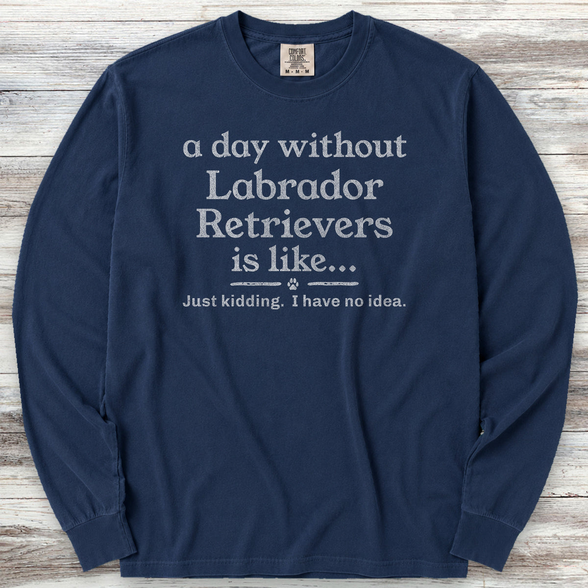 Labrador Retriever Day Long Sleeve Tee - True Navy