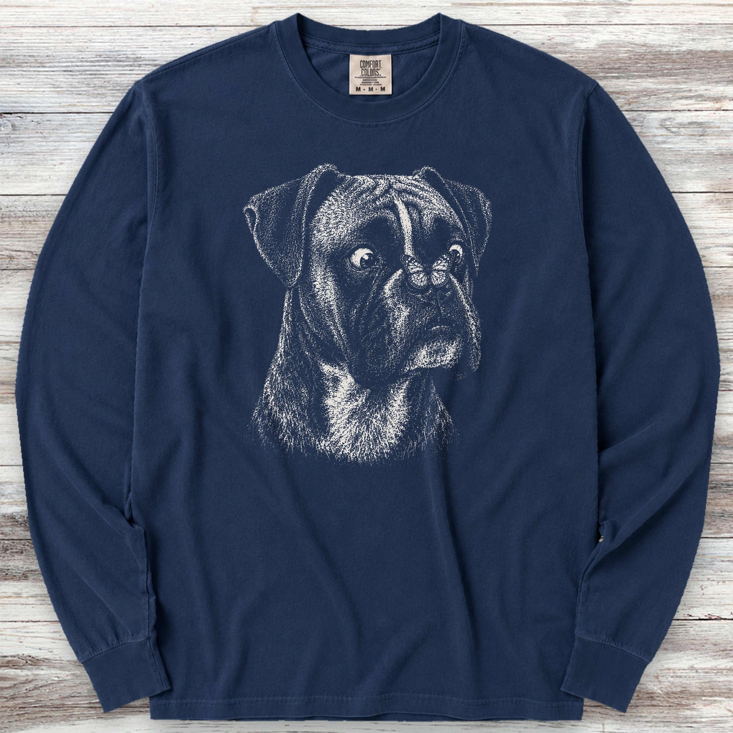 Boxer Butterfly Long Sleeve Tee - True Navy
