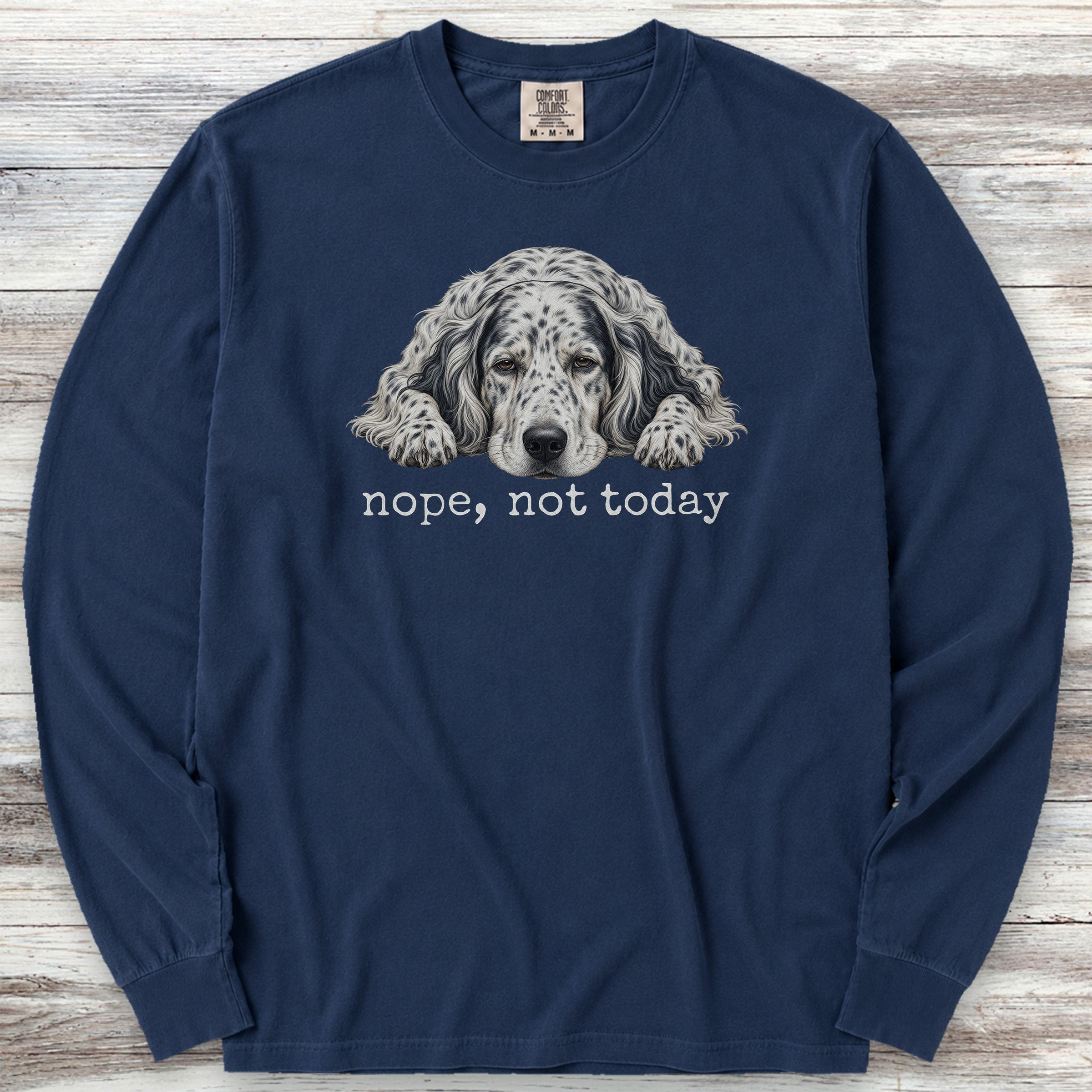 English Setter Nope Long Sleeve Tee - True Navy