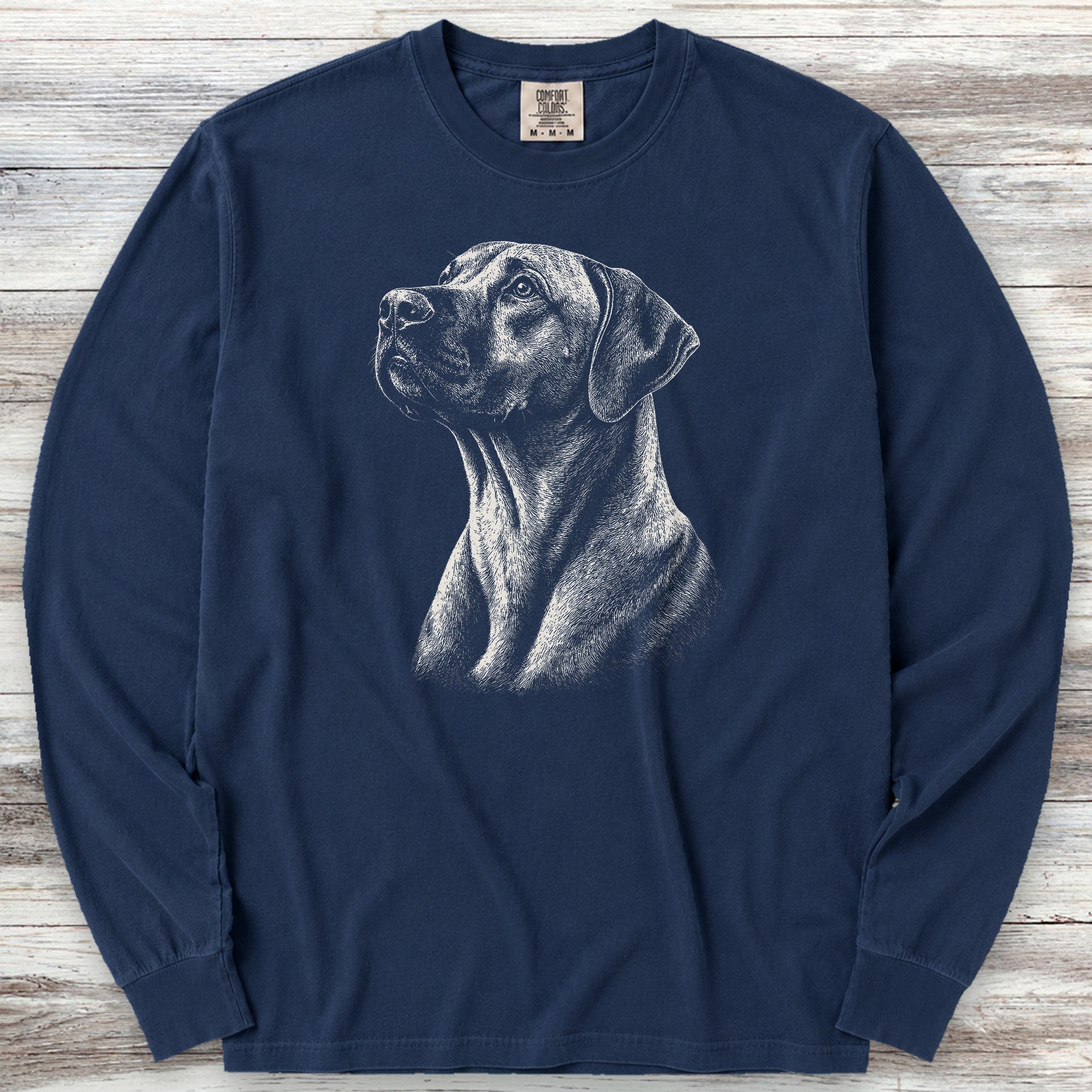Rhodesian Ridgeback Loyalty Long Sleeve Tee - True Navy