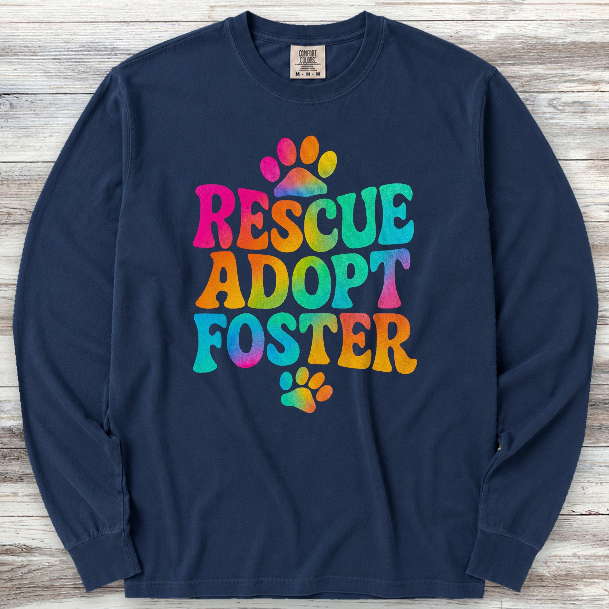 Rescue Tie Dye Long Sleeve Tee - True Navy