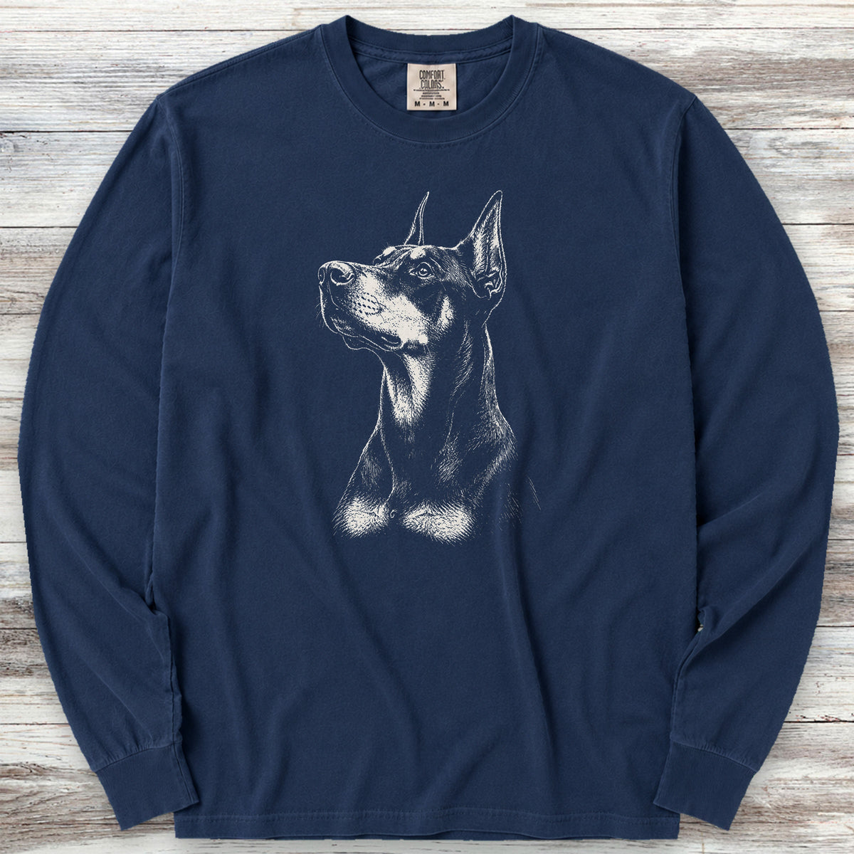 Doberman Loyalty Long Sleeve Tee - True Navy