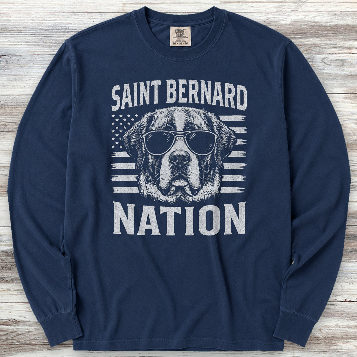 Saint Bernard Nation Long Sleeve Tee - True Navy