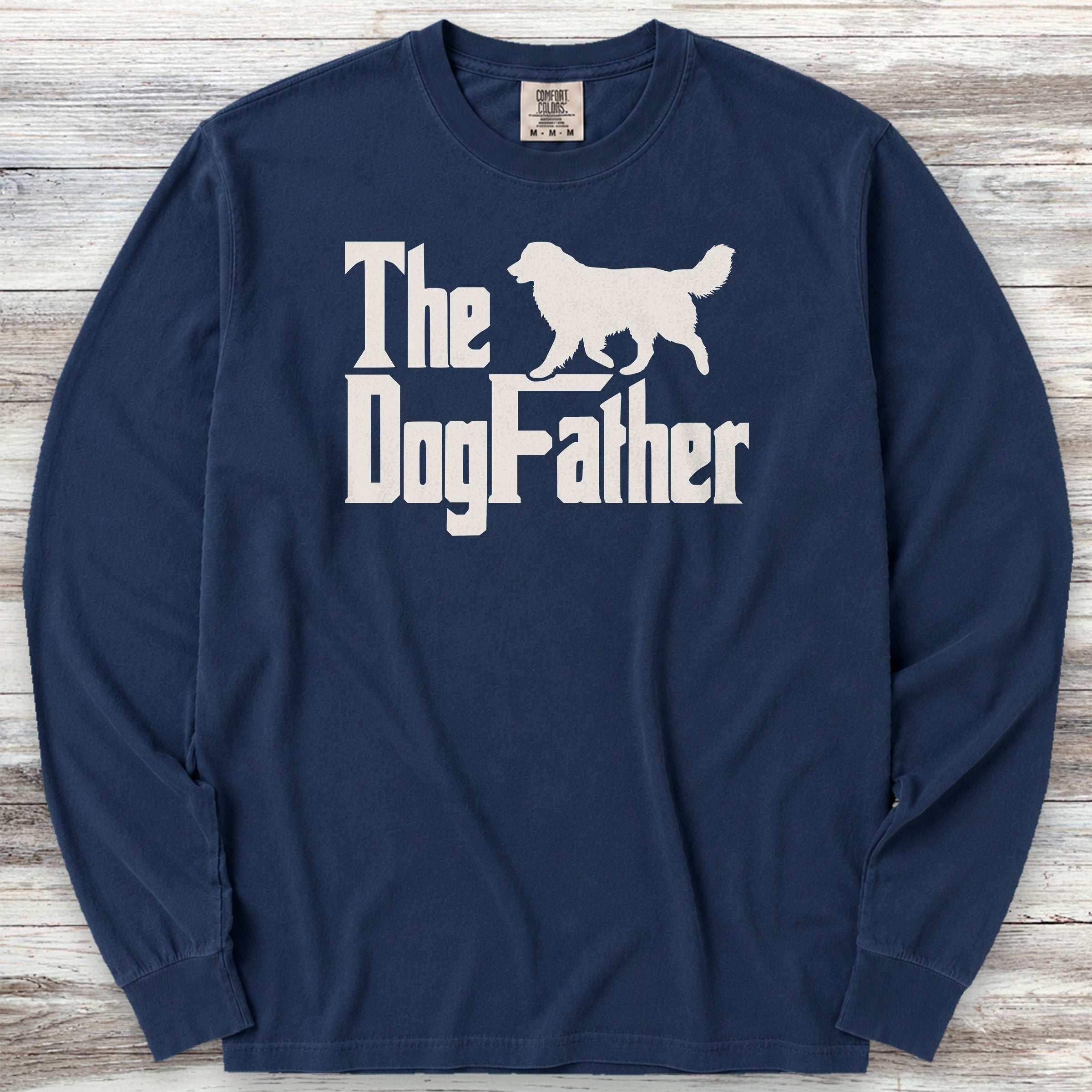 Australian Shepherd Dog Father Long Sleeve Tee - True Navy