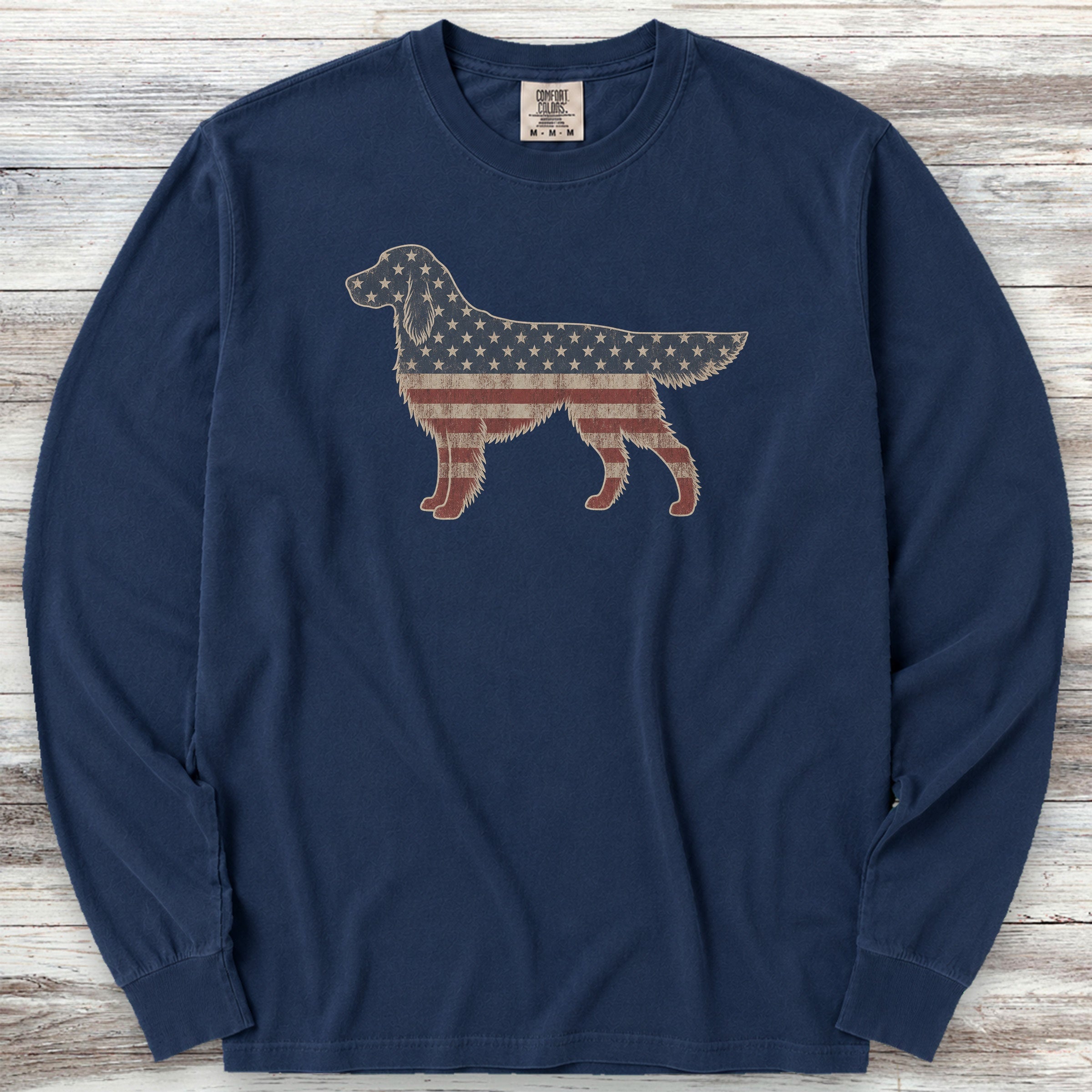 English Setter Vintage USA Long Sleeve Tee - True Navy
