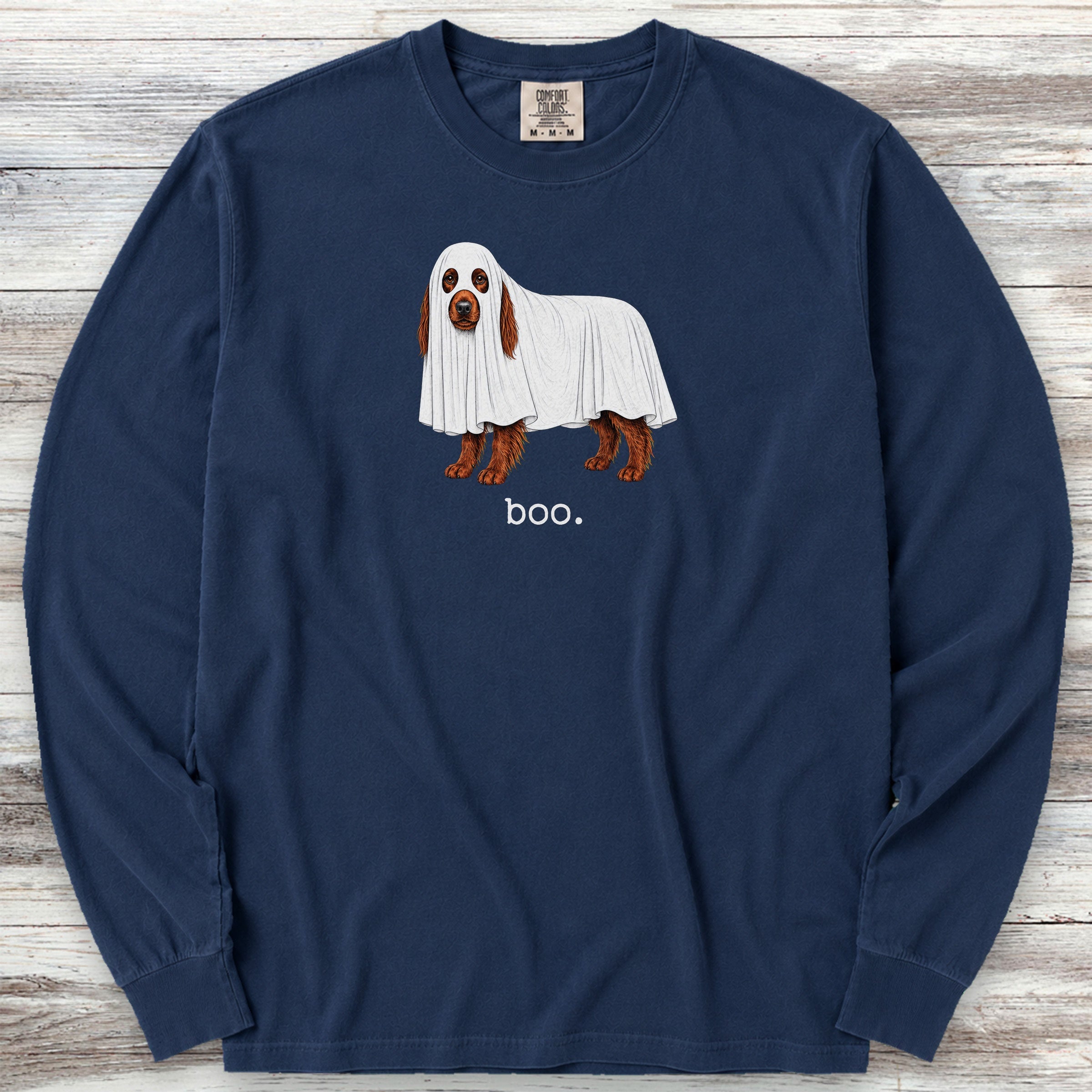 Irish Setter Boo Long Sleeve Tee - True Navy