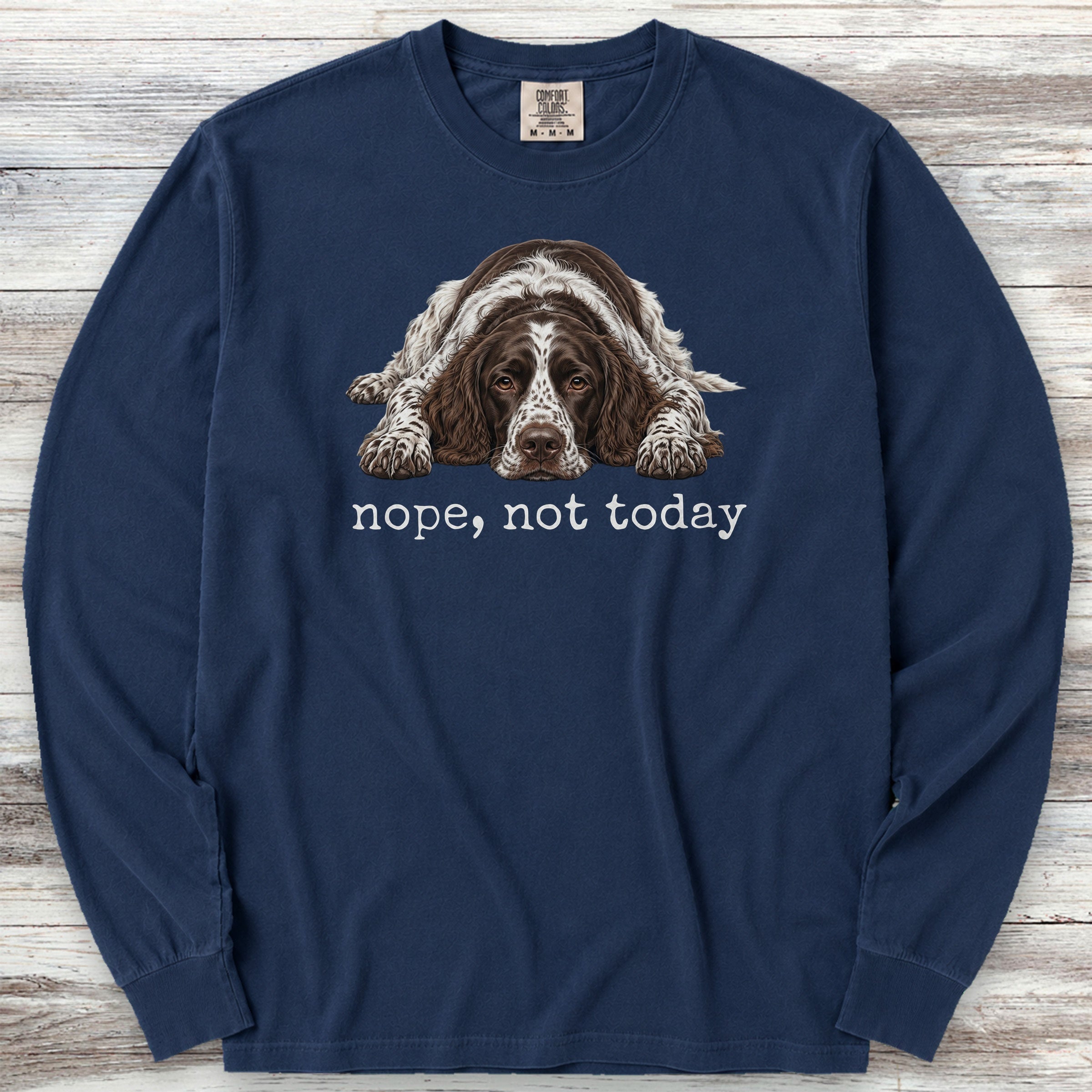 English Springer Spaniel Nope Long Sleeve Tee - True Navy
