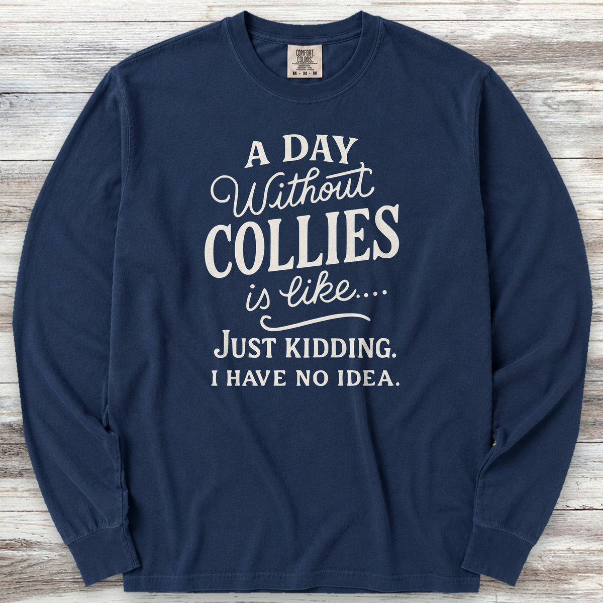 Collie Days Long Sleeve Tee - True Navy
