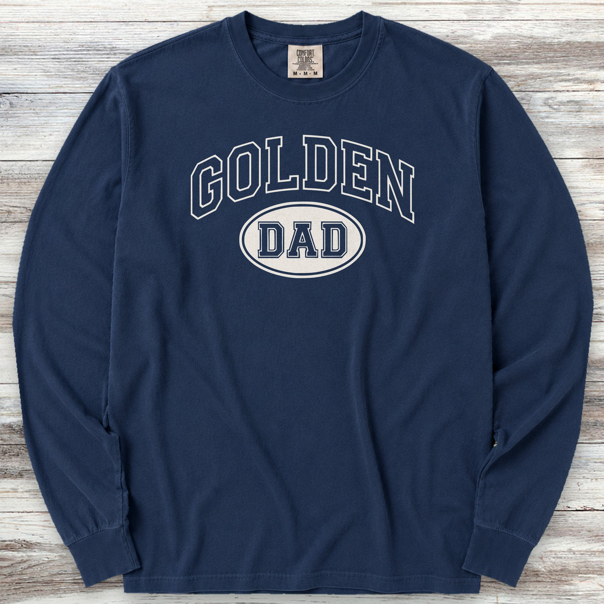 Golden Retriever Dad Long Sleeve Tee - True Navy
