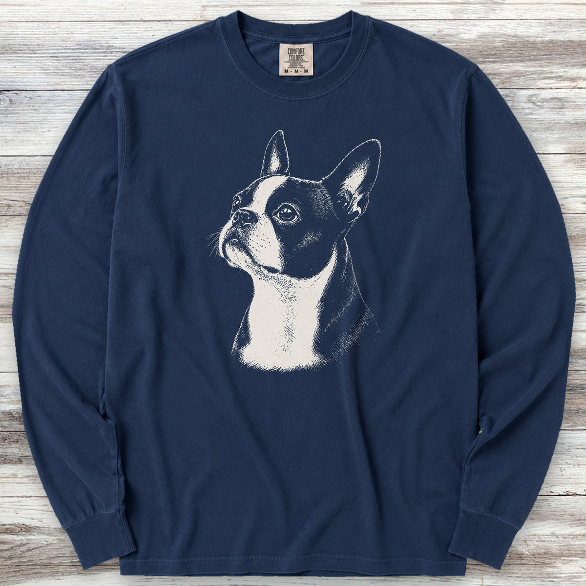 Boston Terrier Loyalty Long Sleeve Tee - True Navy