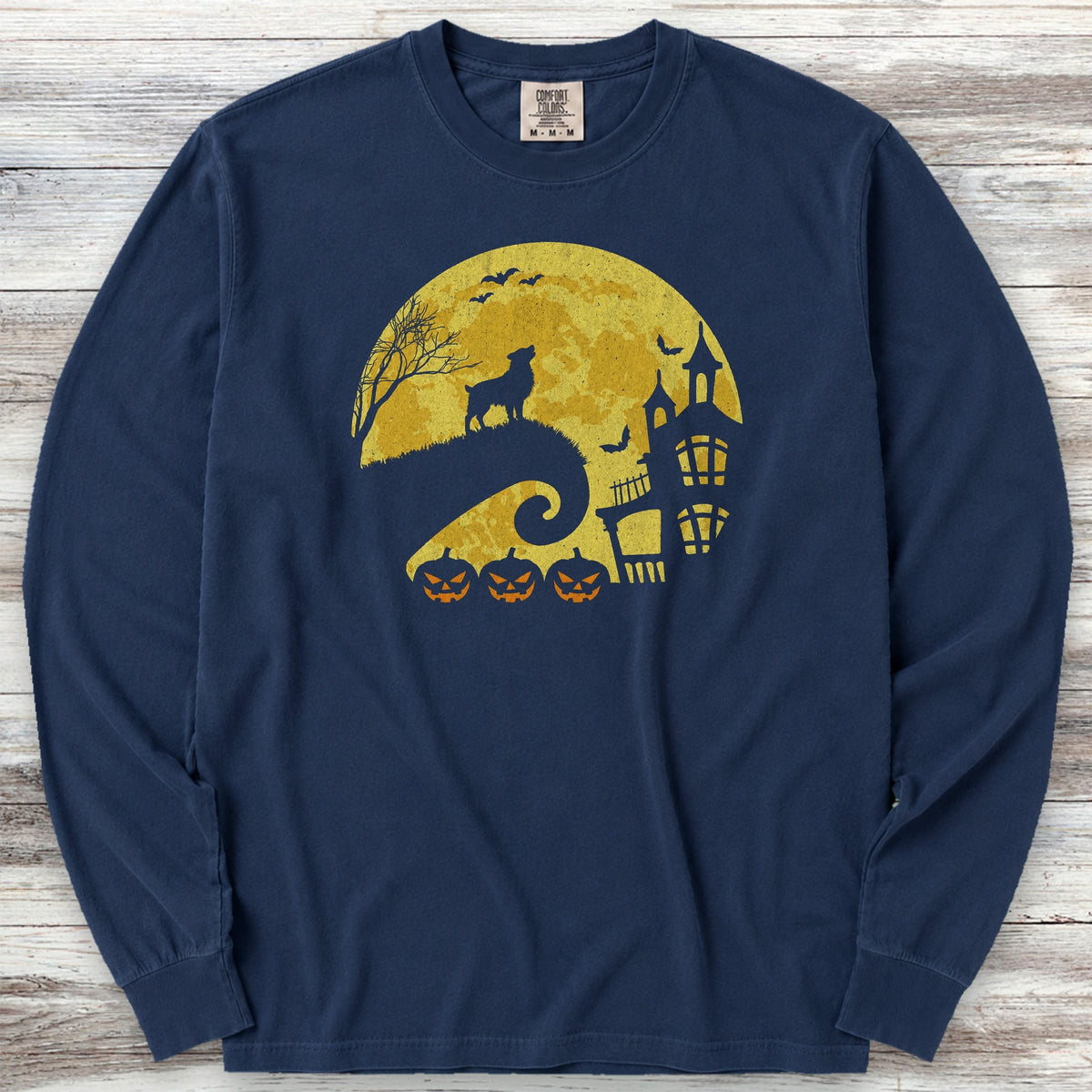 American Shepherd Halloween Moon Long Sleeve Tee - True Navy