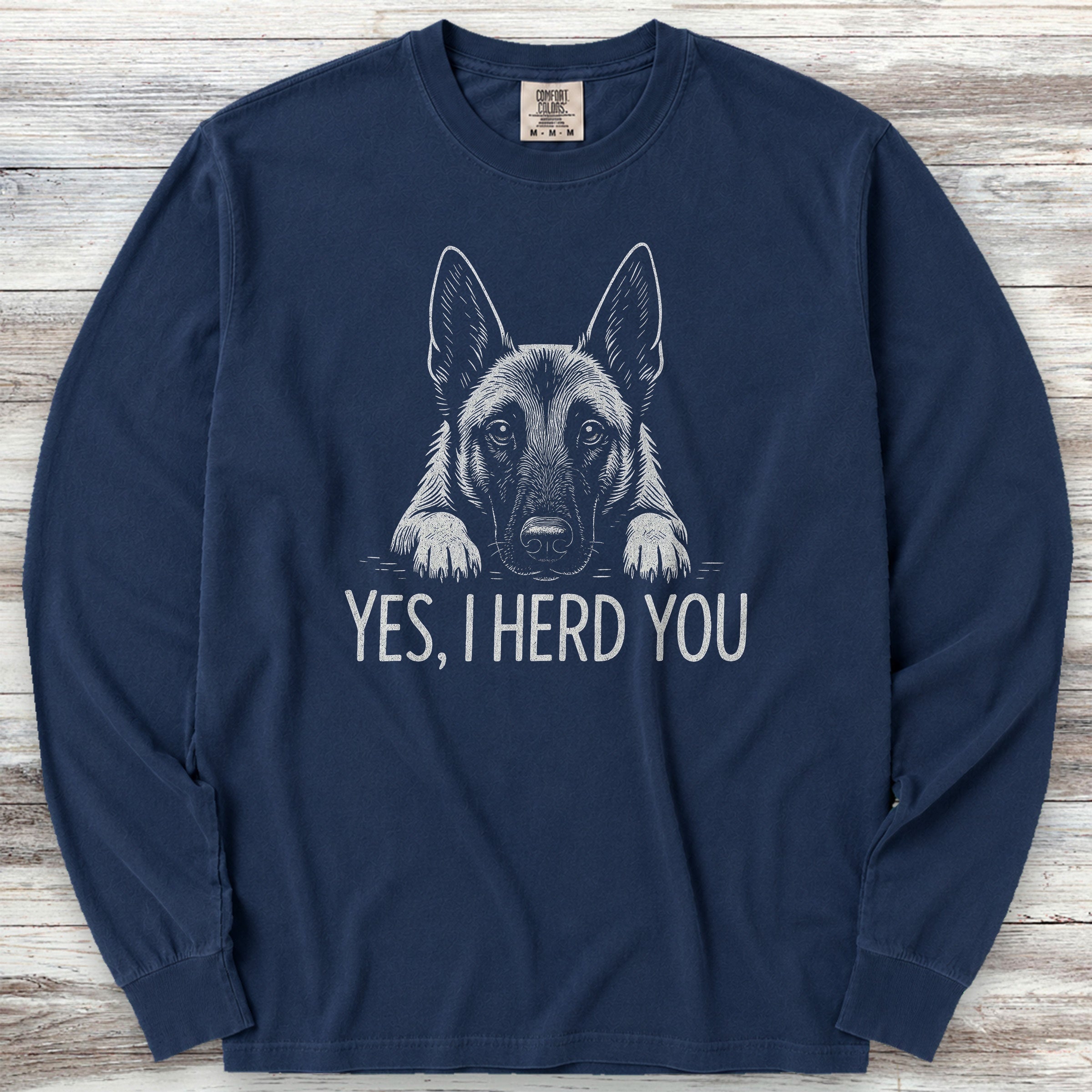 Belgian Malinois Herd You Long Sleeve Tee - True Navy