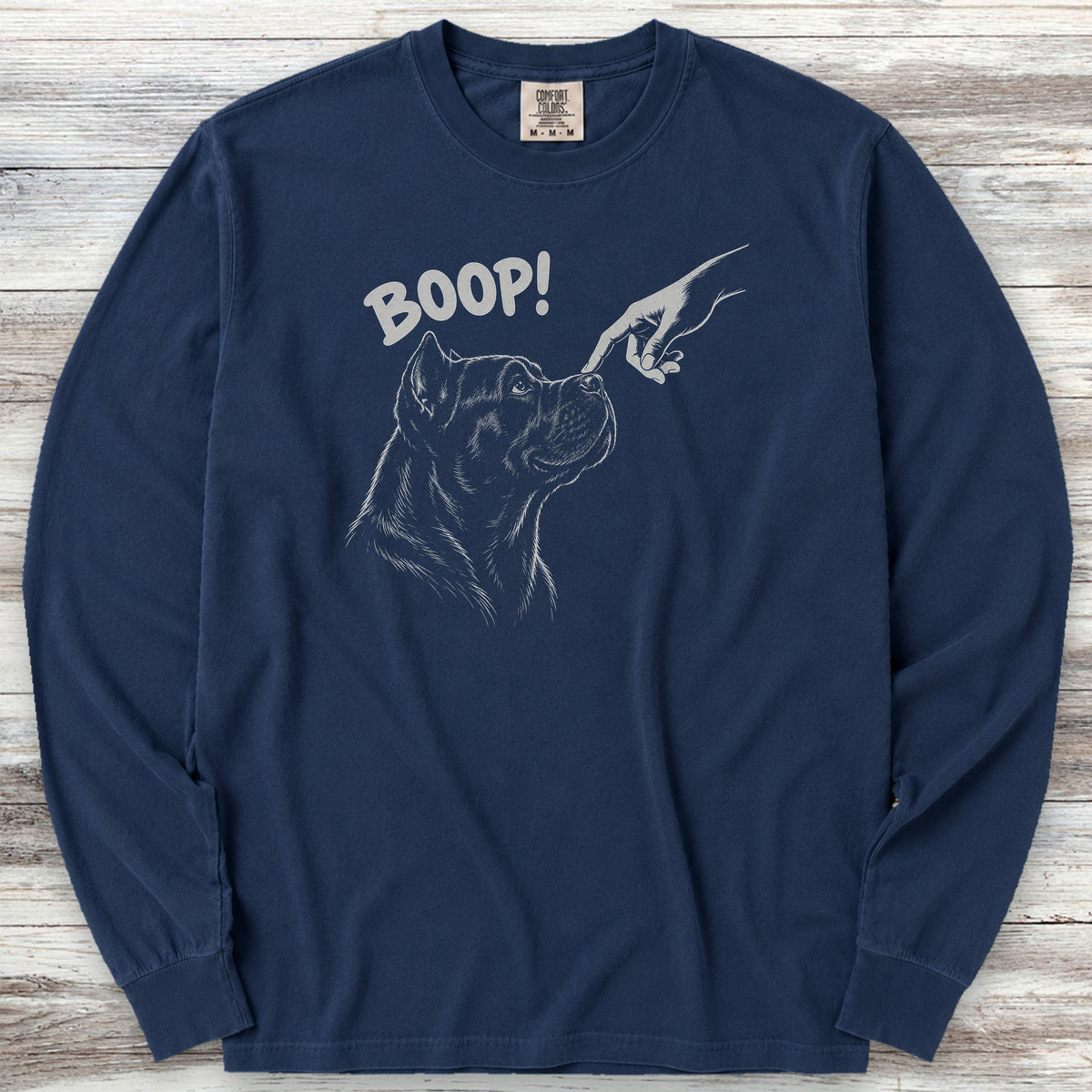 Cane Corso Dark BOOP! Long Sleeve Tee - True Navy