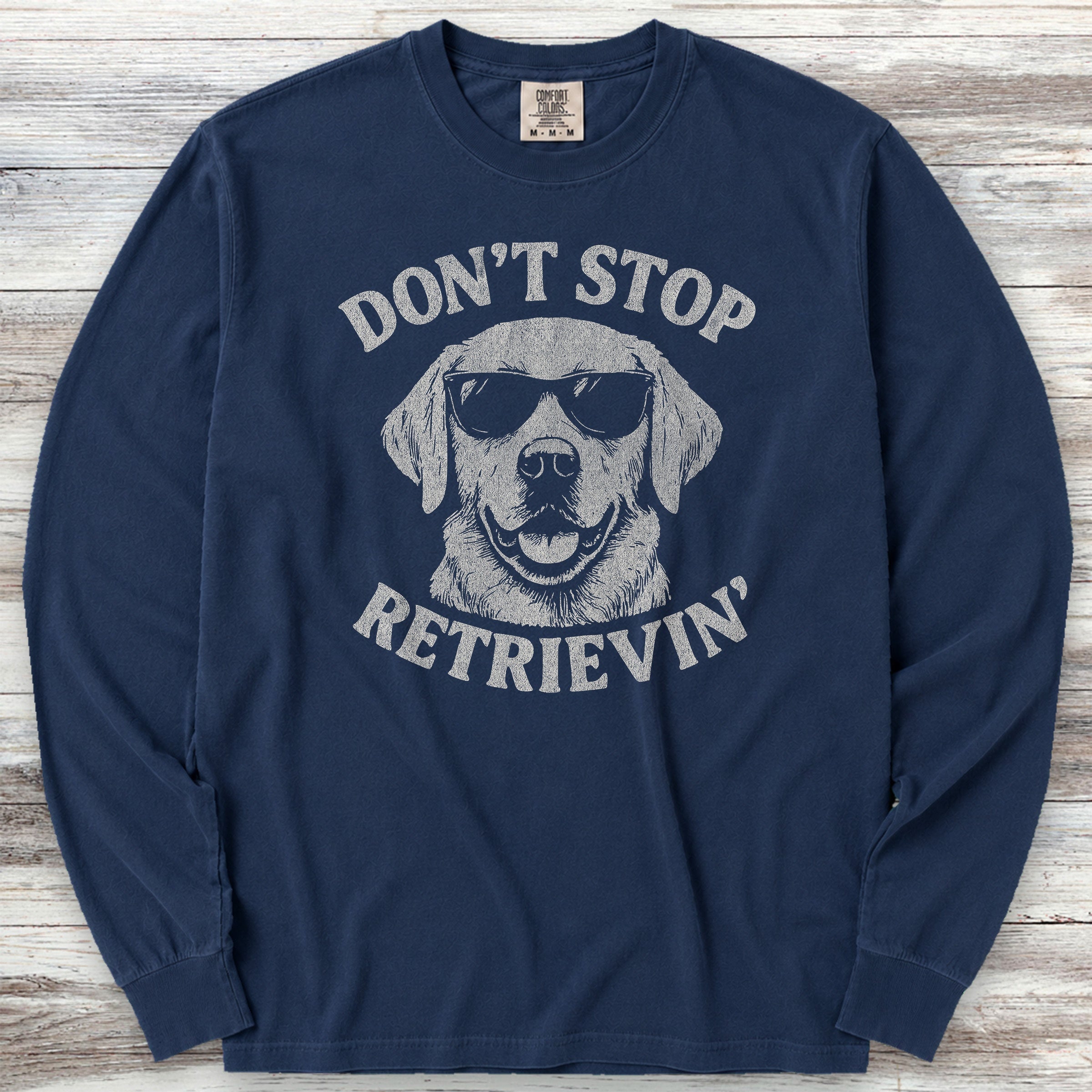 Labrador Retriever Don't Stop Long Sleeve Tee - True Navy