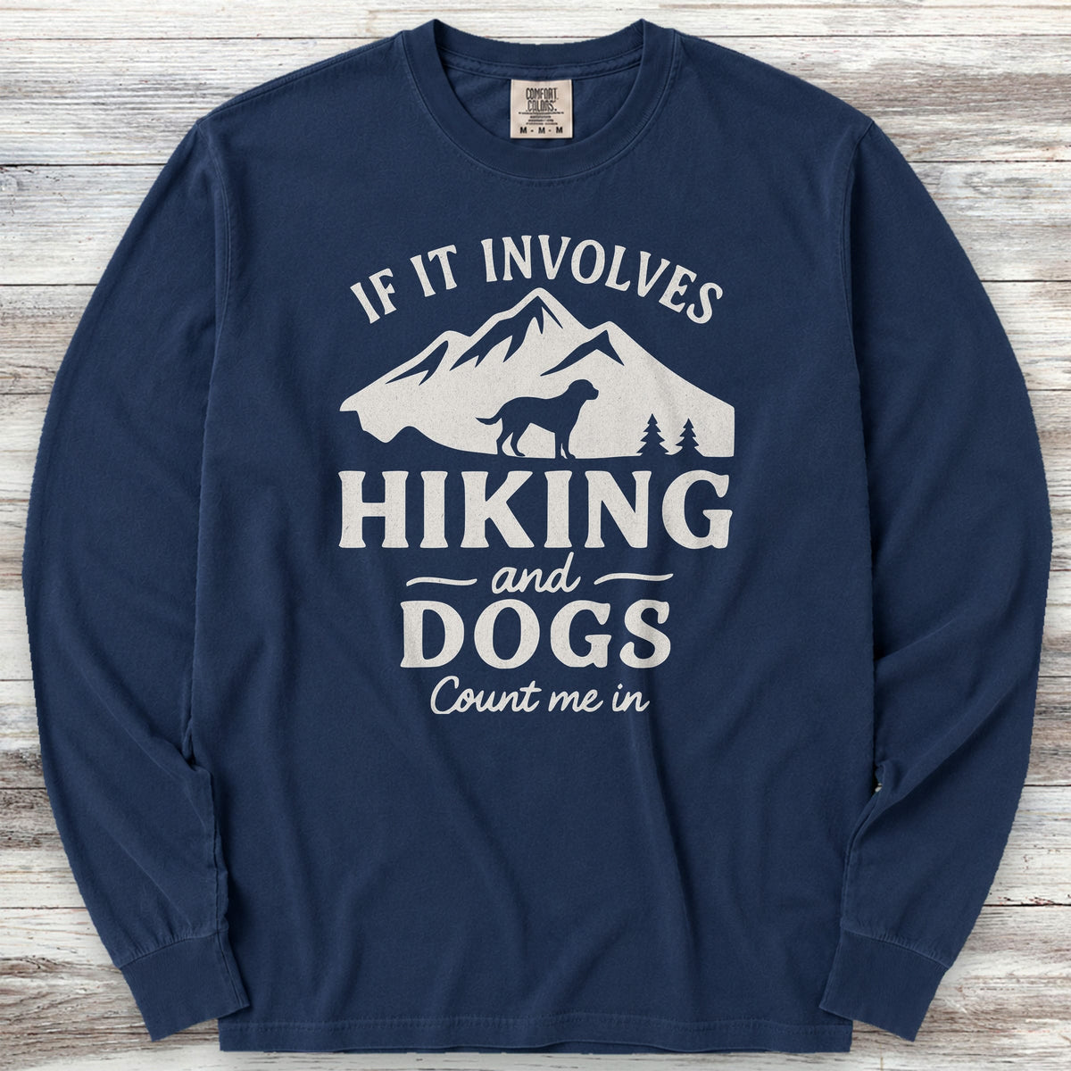 Hiking & Dogs Long Sleeve Tee - True Navy