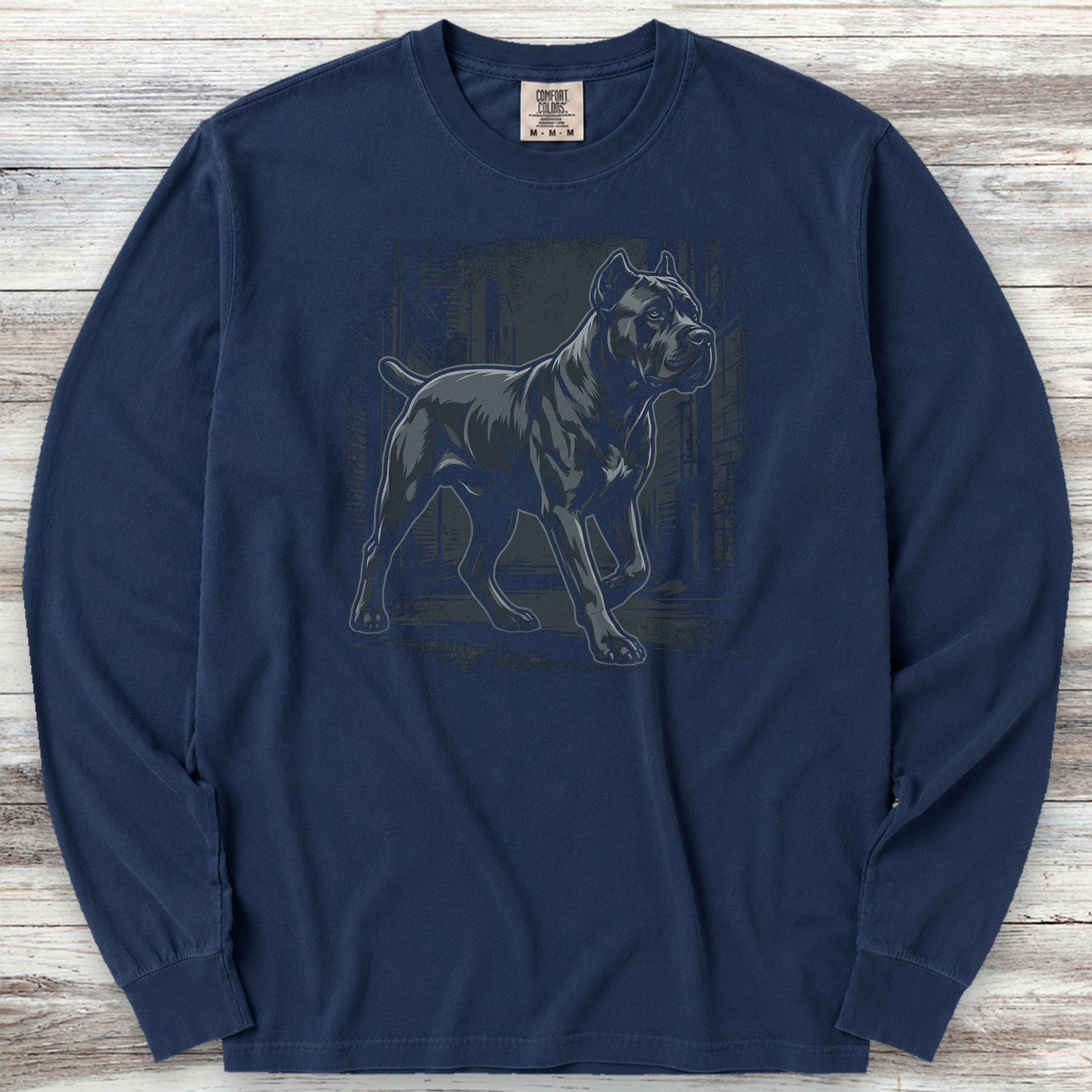 Cane Corso Street Long Sleeve Tee - True Navy