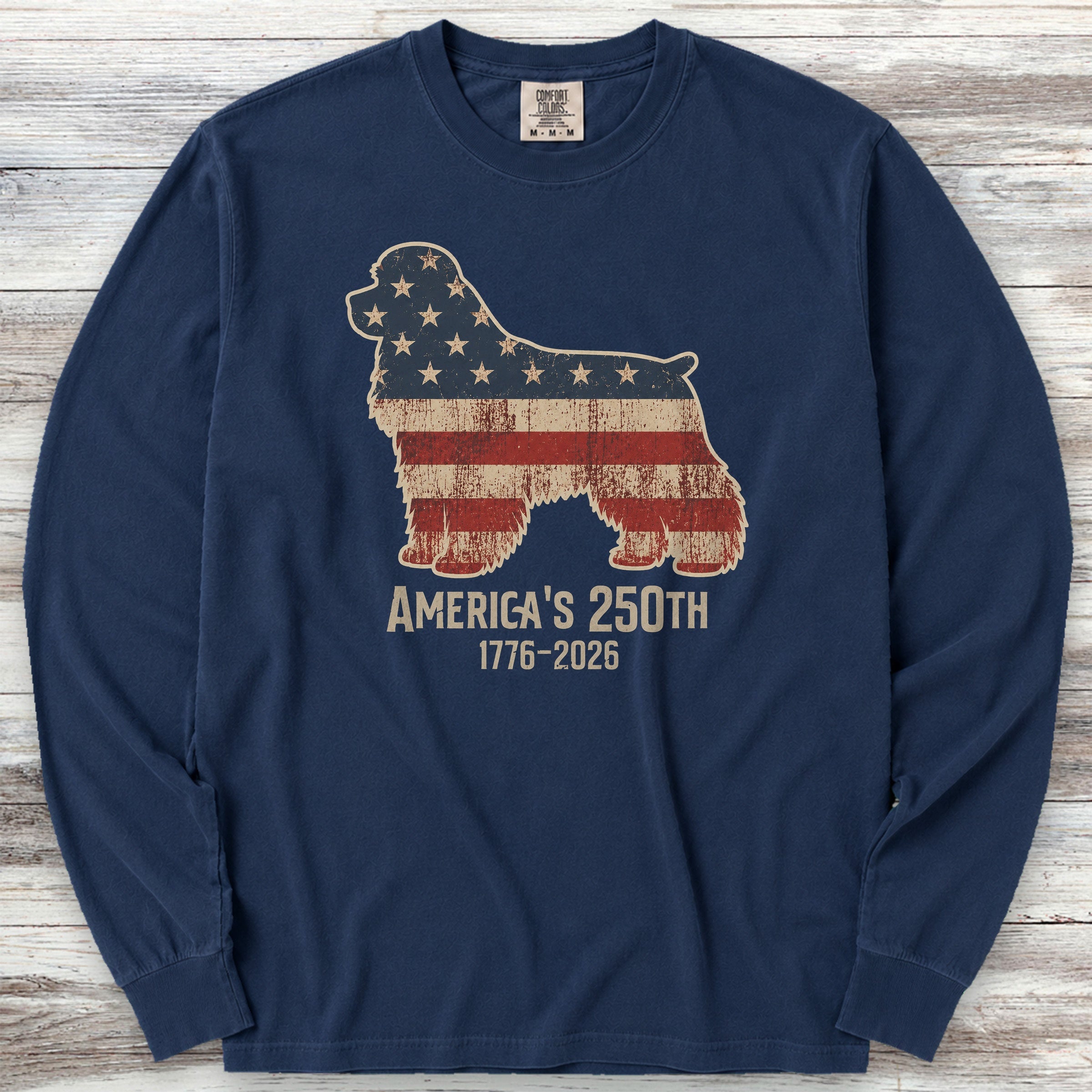 Cocker Spaniel 250 Long Sleeve Tee - True Navy