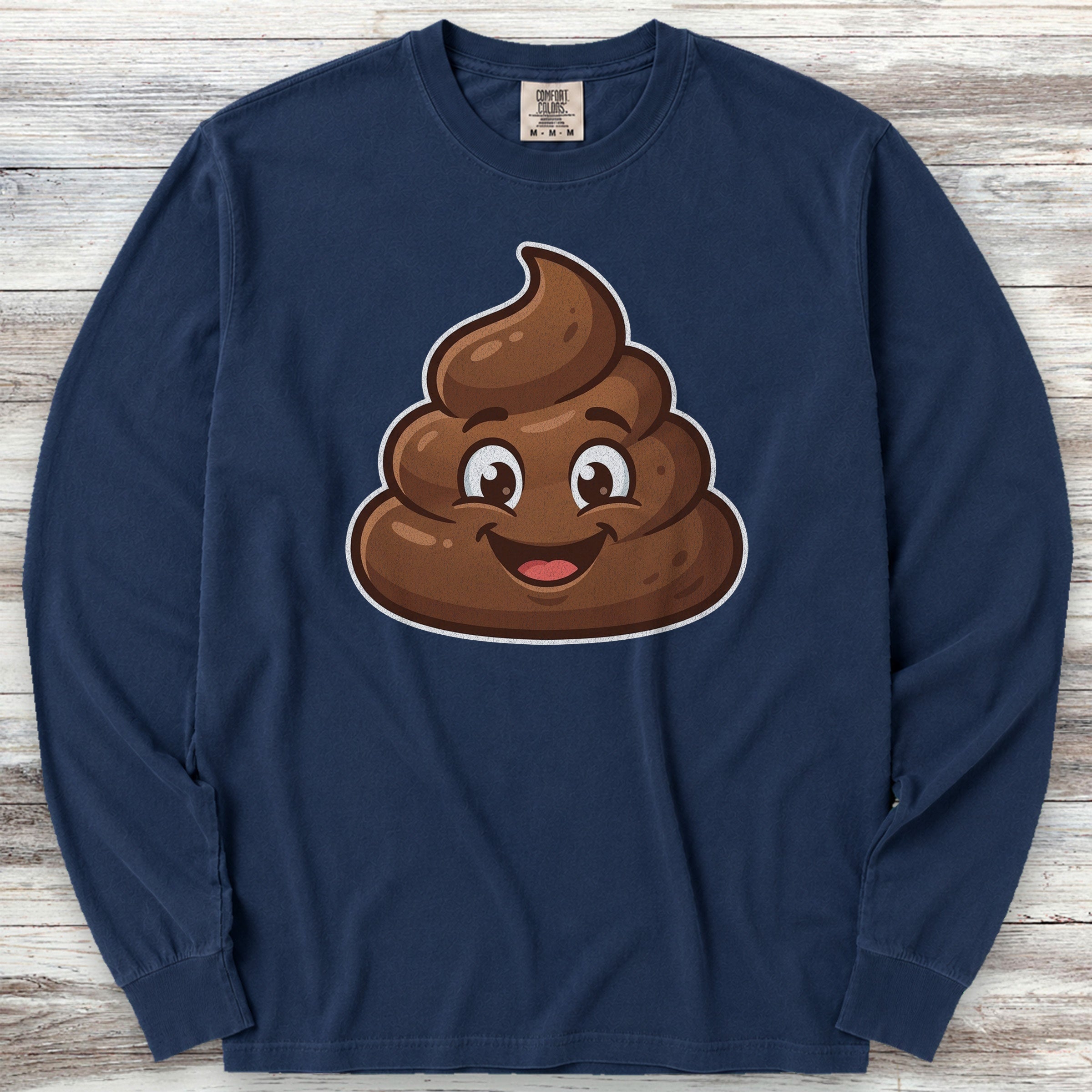 Dog Poop Long Sleeve Tee - True Navy