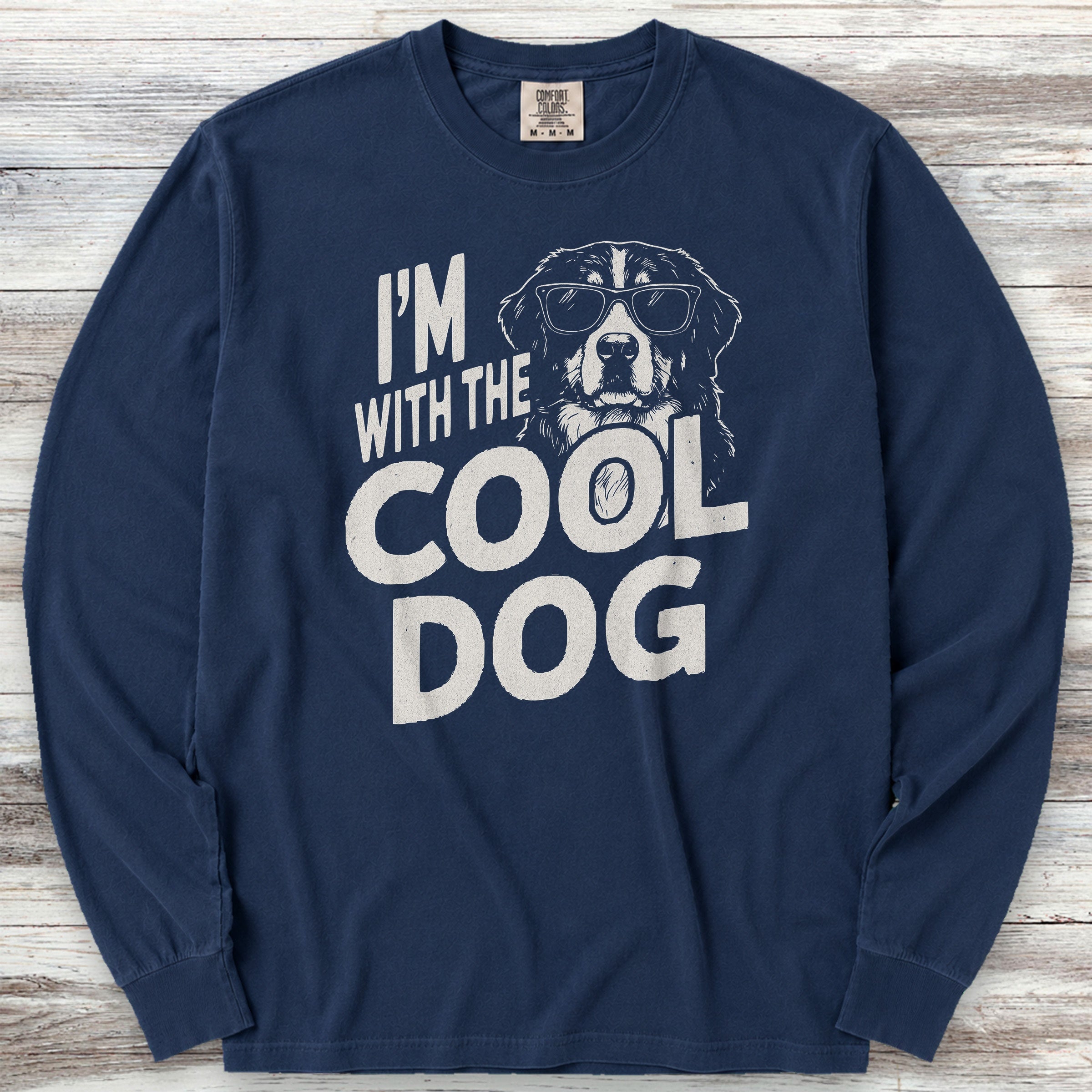 Bernese Mountain Dog Cool Long Sleeve Tee - True Navy