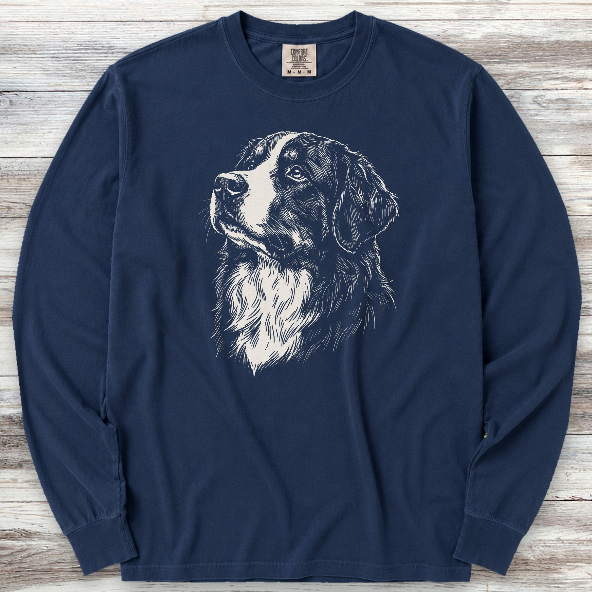 Bernese Mountain Dog Loyalty Long Sleeve Tee - True Navy