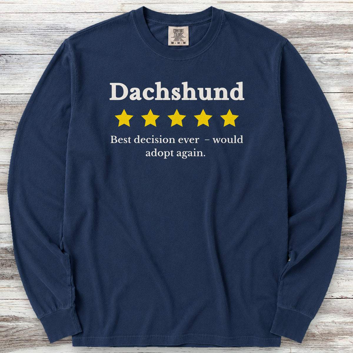 Dachshund Review Long Sleeve Tee - True Navy