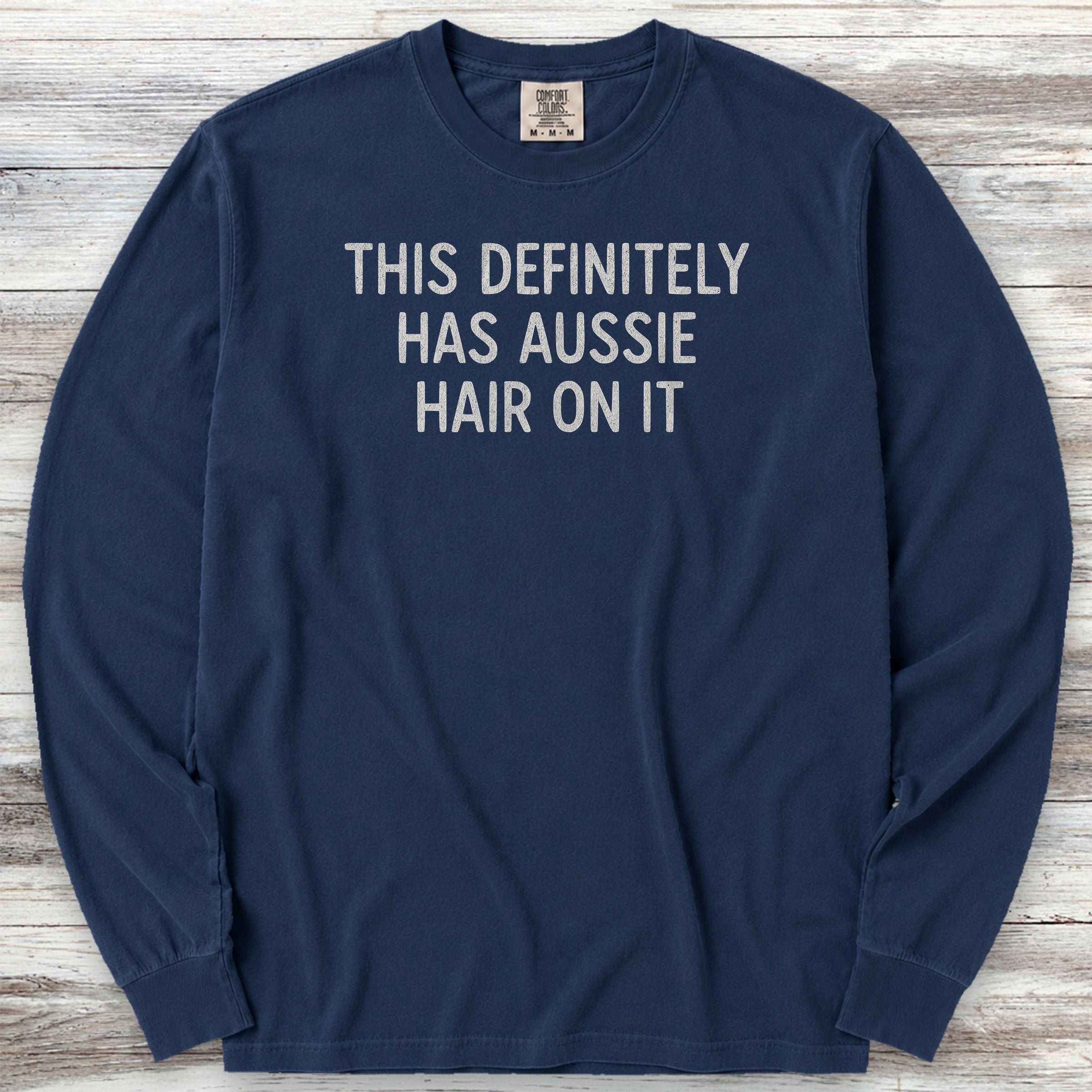 Australian Shepherd Hair Long Sleeve Tee - True Navy