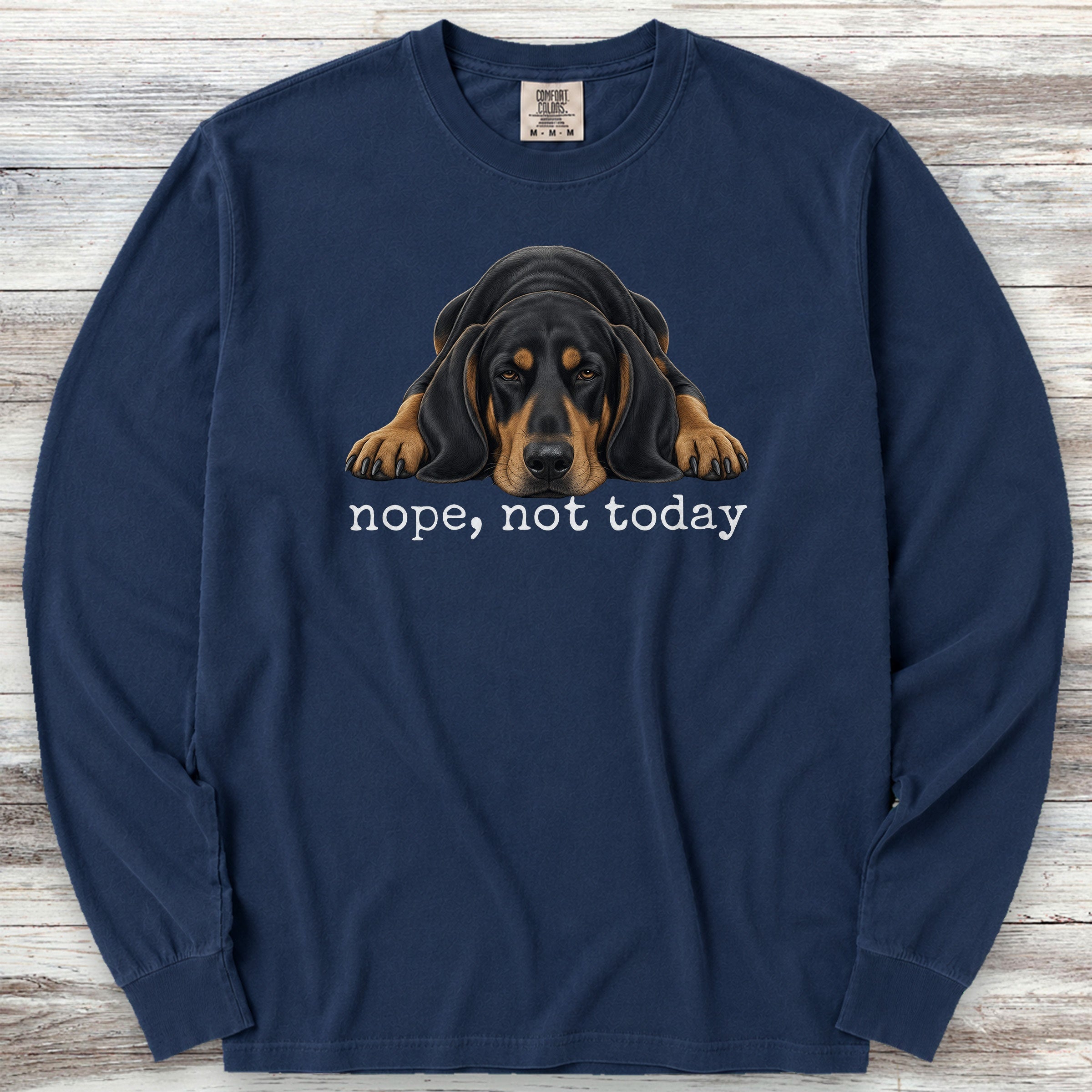 Coonhound Nope Long Sleeve Tee - True Navy