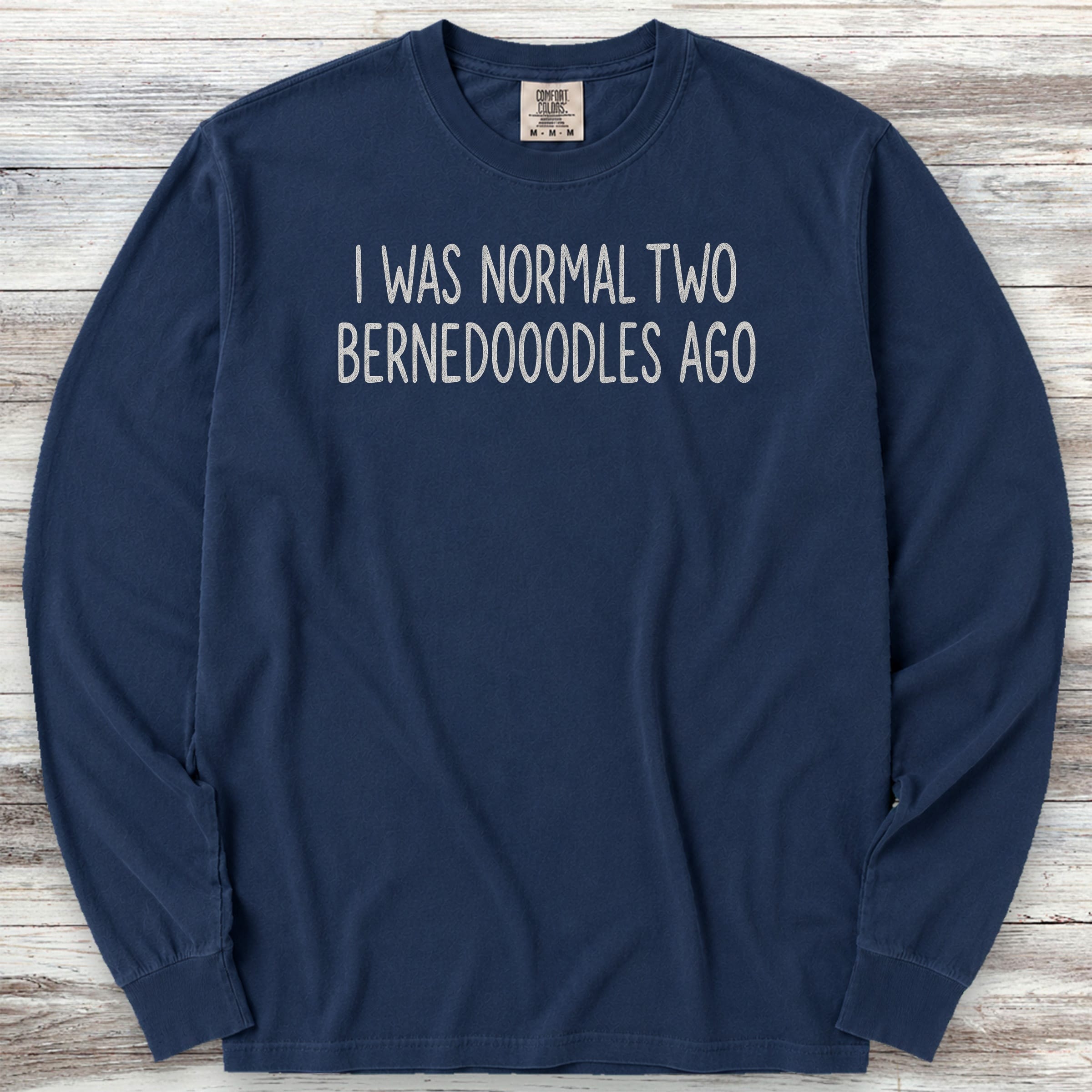 Bernedoodle Normal Long Sleeve Tee - True Navy