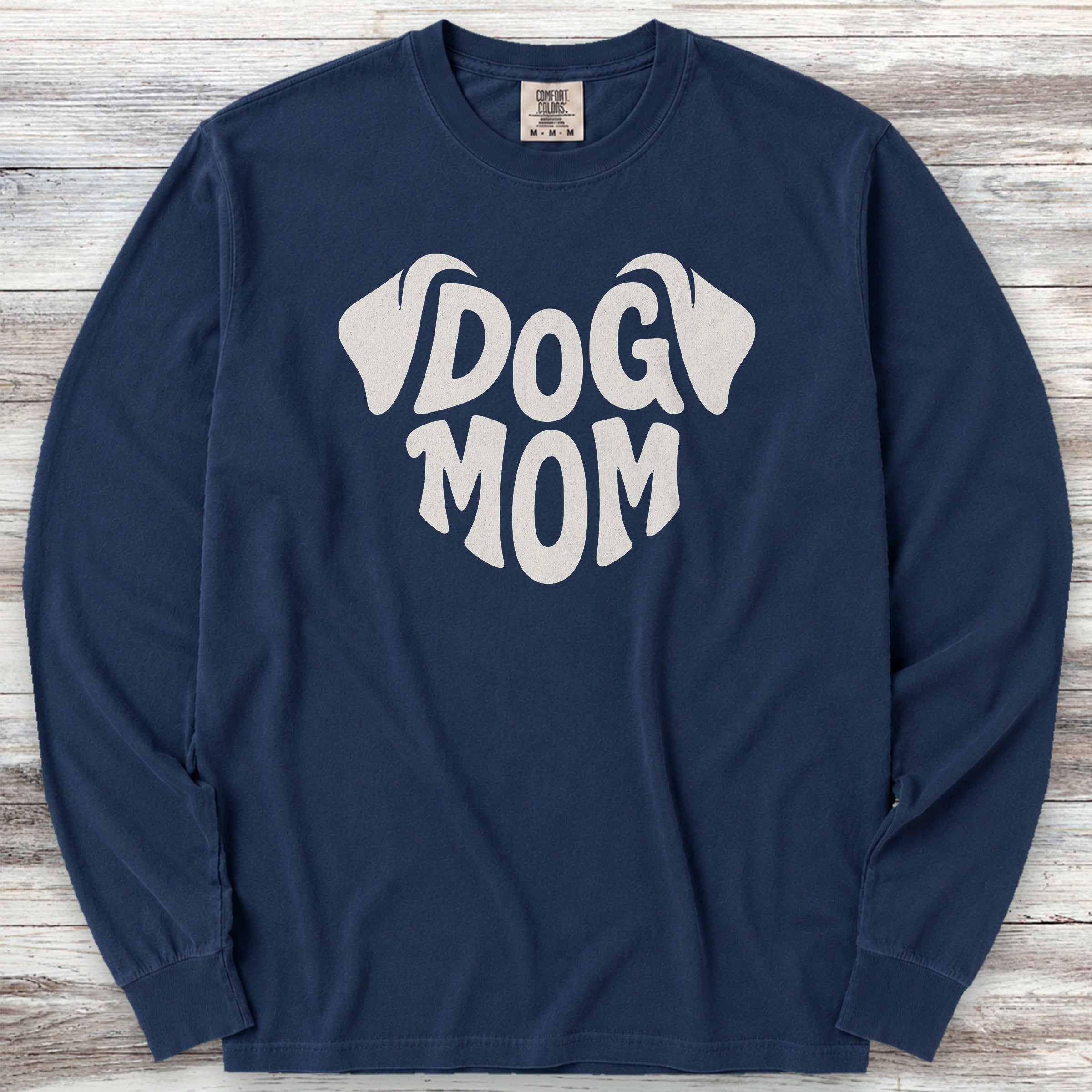 Dog Mom Ears Long Sleeve Tee - True Navy