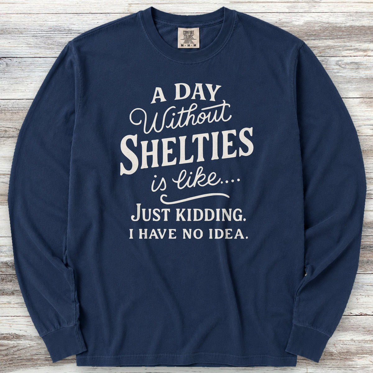 Shetland Sheepdog Days Long Sleeve Tee - True Navy