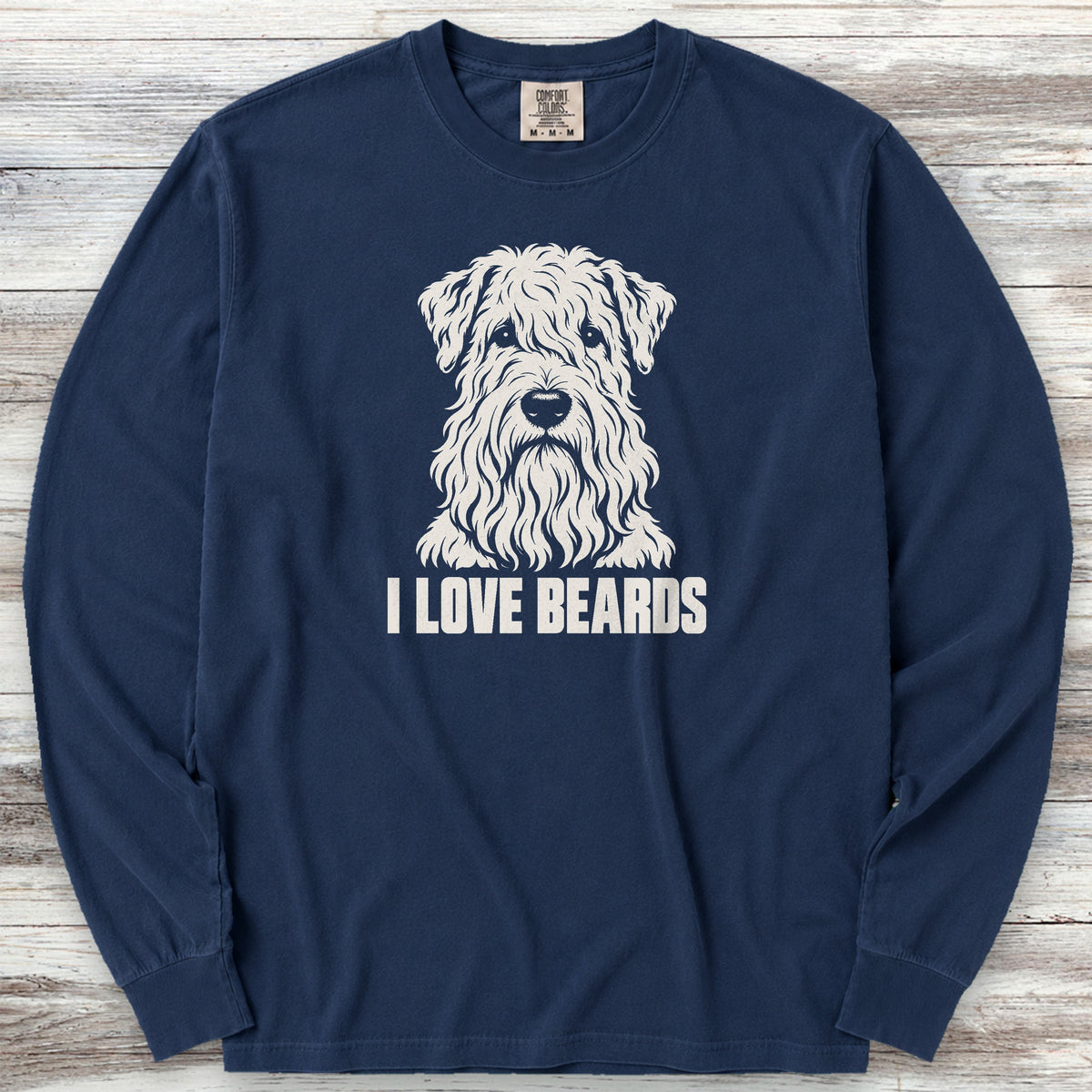 Wheaten I Love Beards Long Sleeve Tee - True Navy