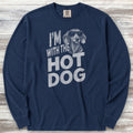 Dachshund Hot Dog Long Sleeve Tee - True Navy