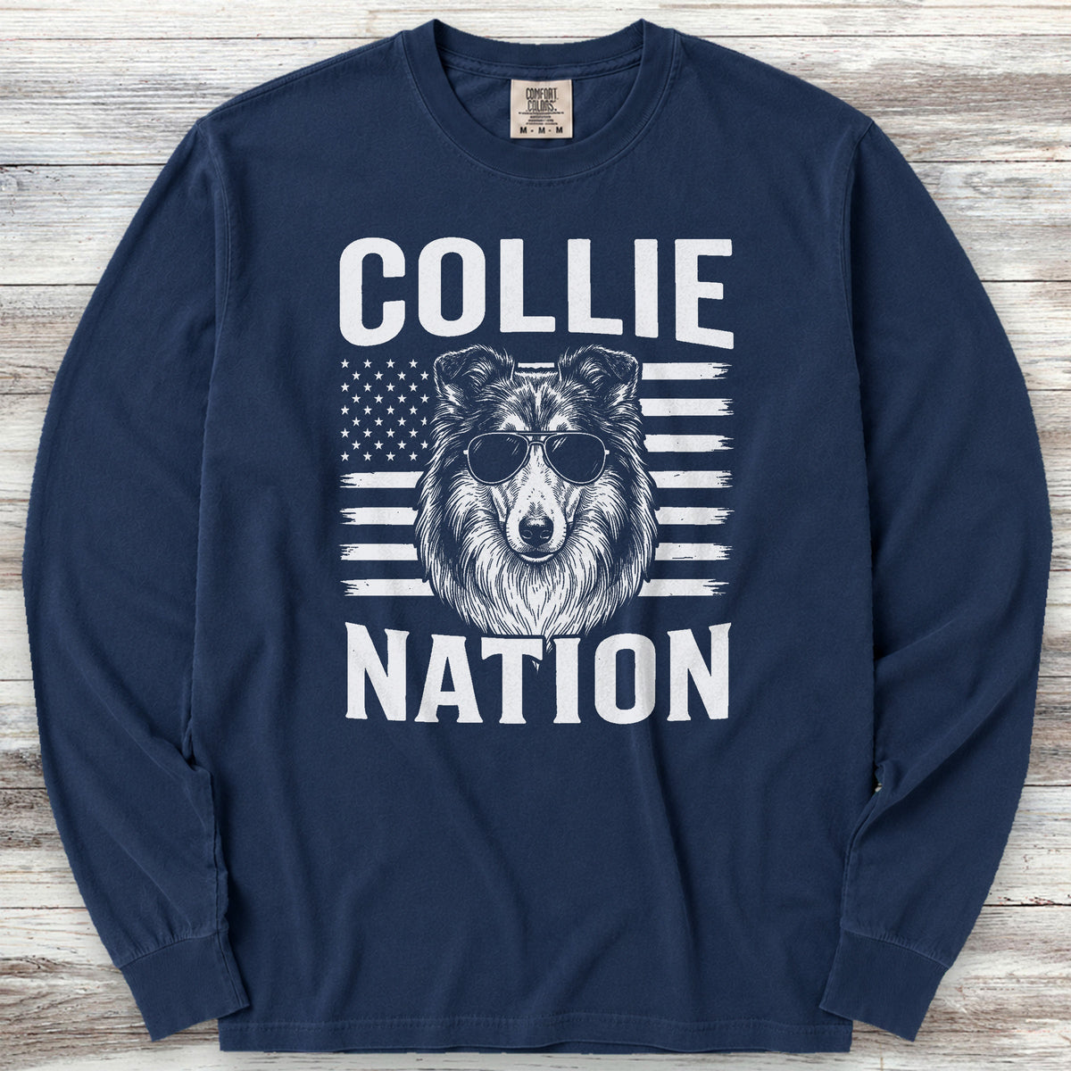 Rough Collie Nation Long Sleeve Tee - True Navy