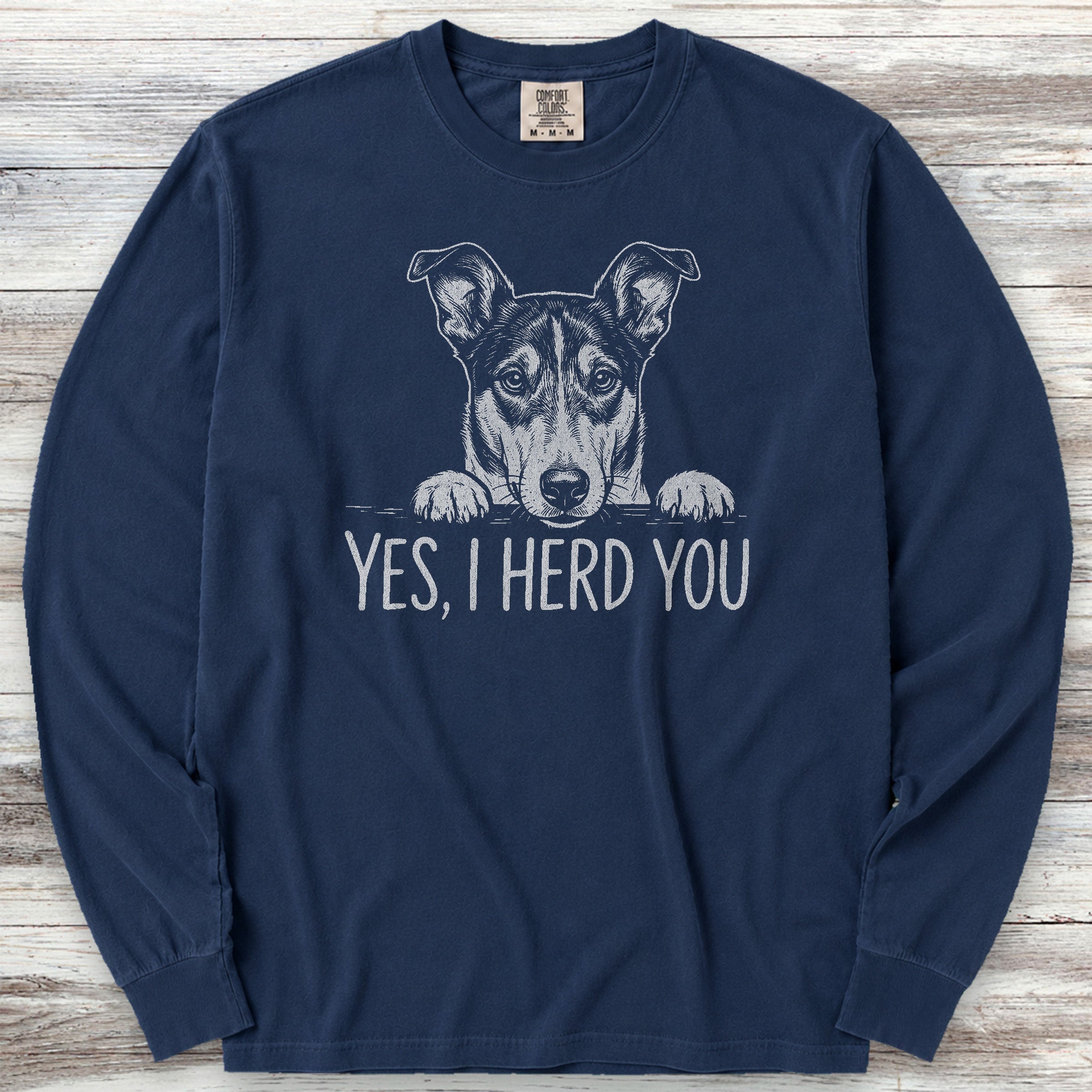 Smooth Collie Herd You Long Sleeve Tee - True Navy